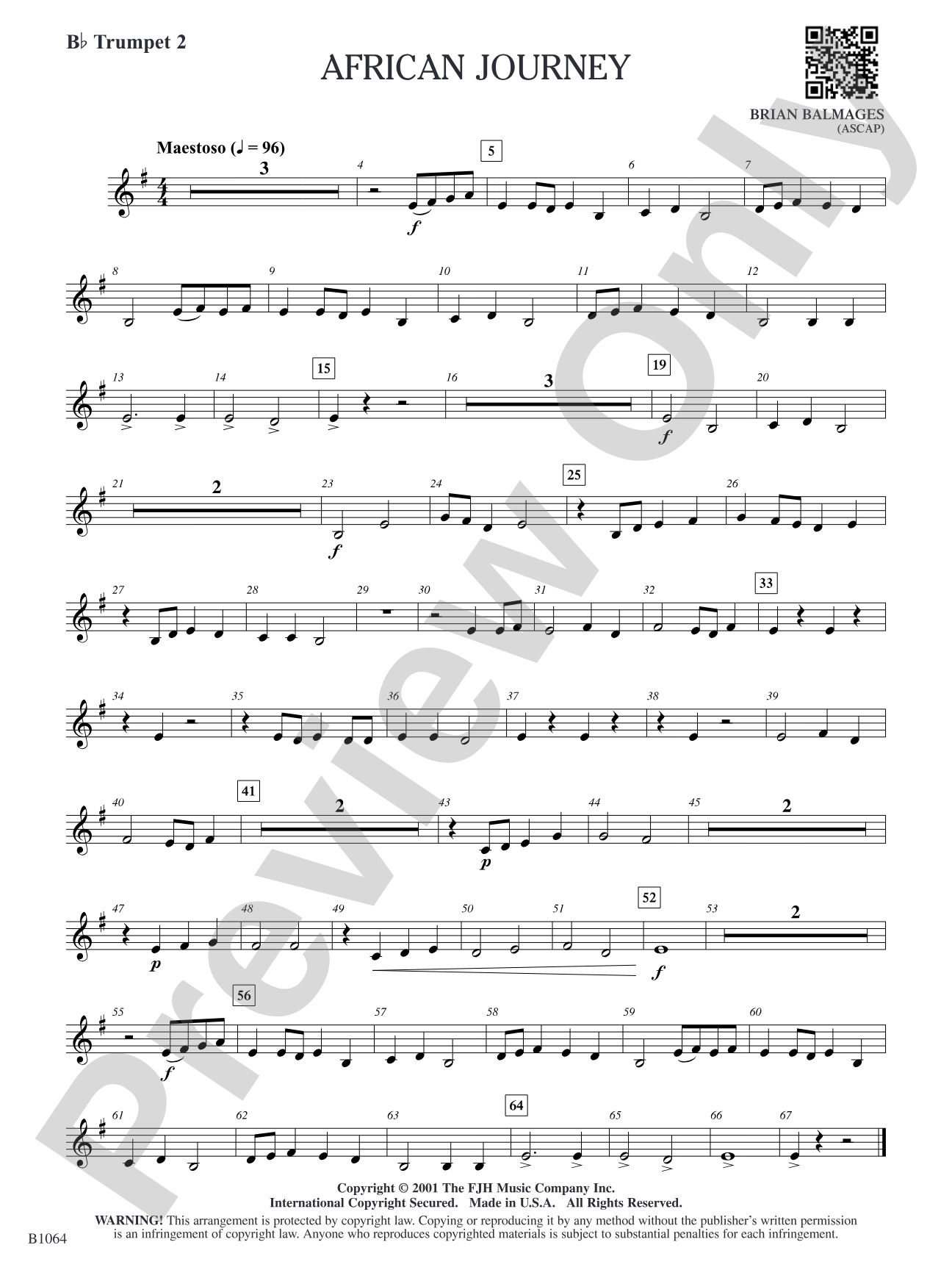 African Journey: B-flat Trumpet 2