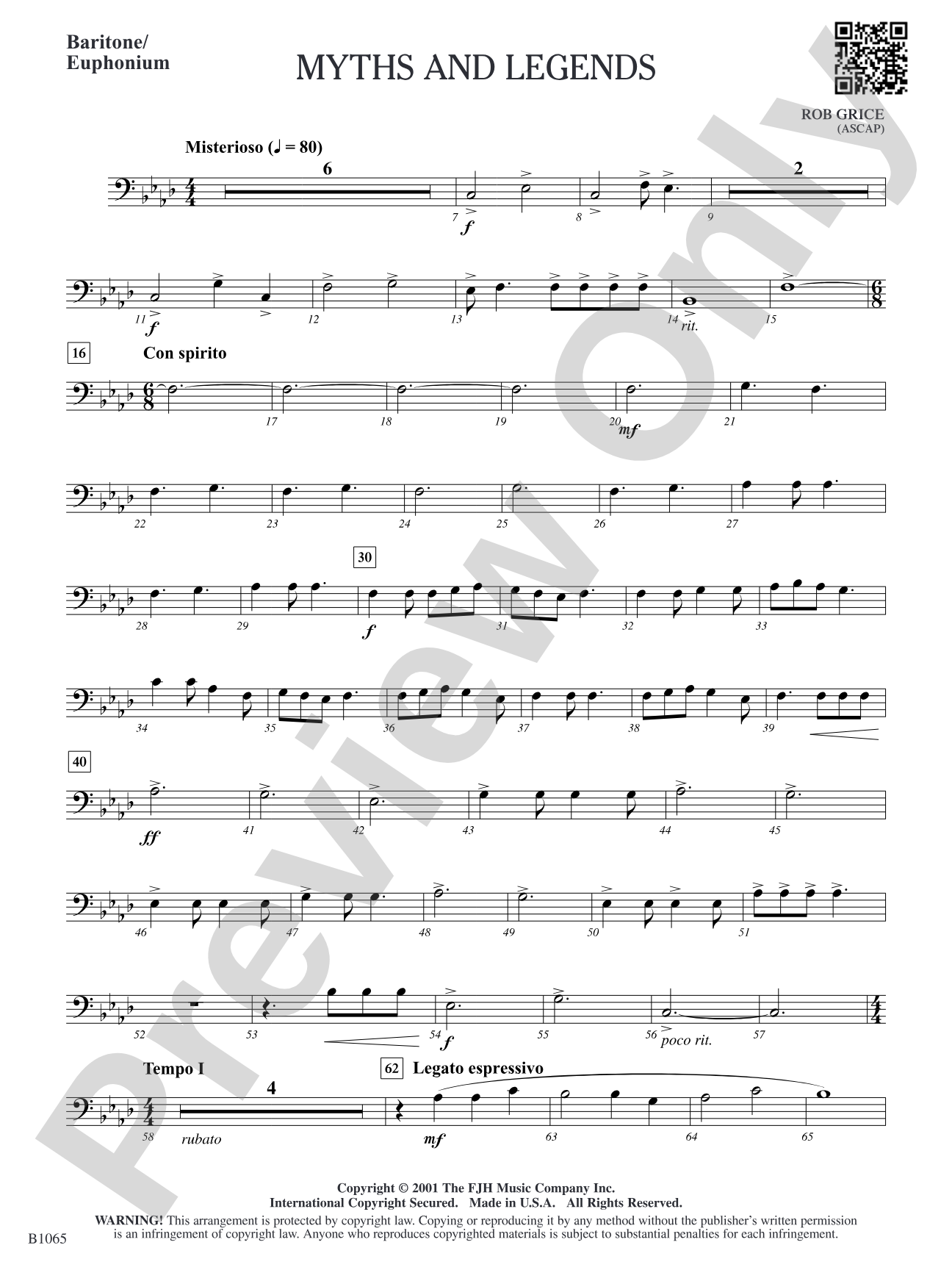 Myths and Legends: Baritone/Euphonium