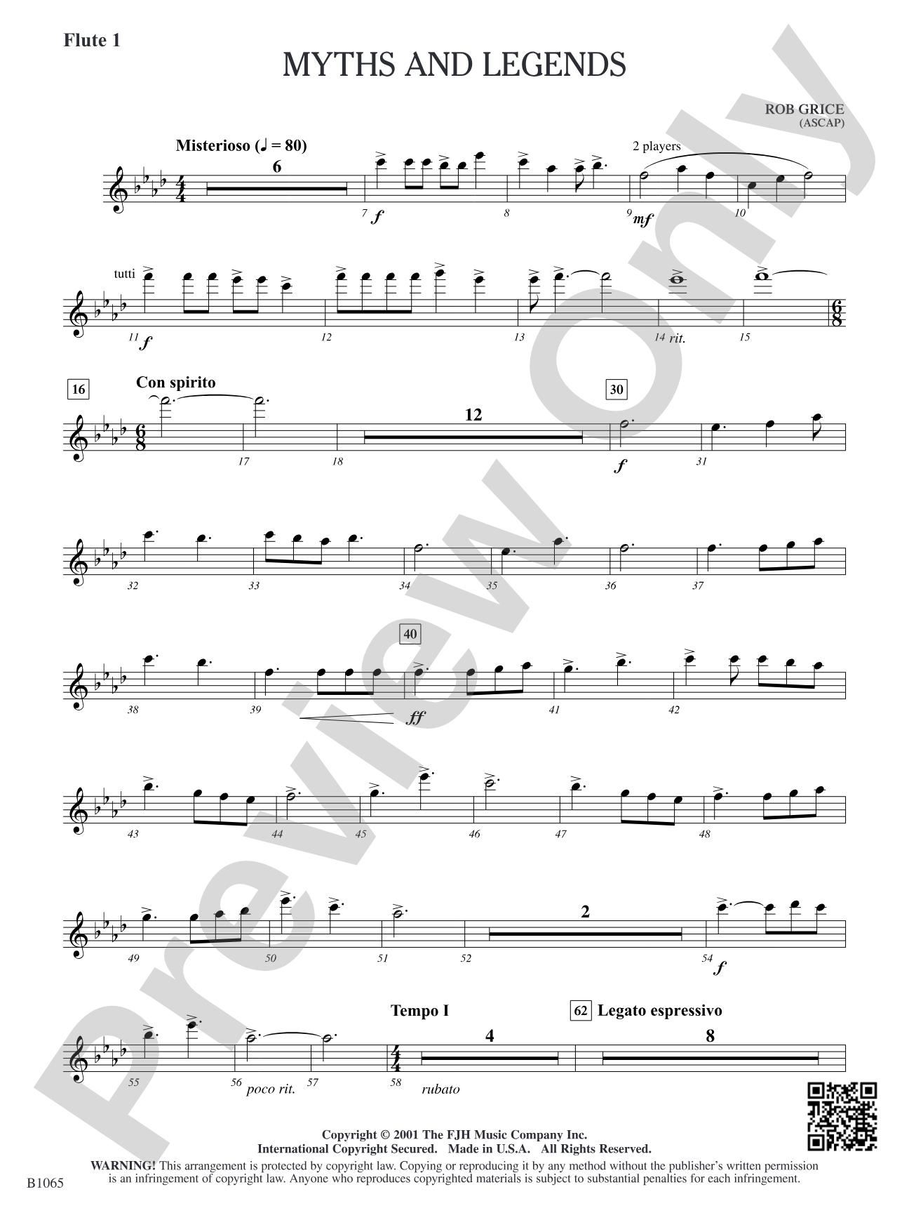 Myths and Legends: Flute 1
