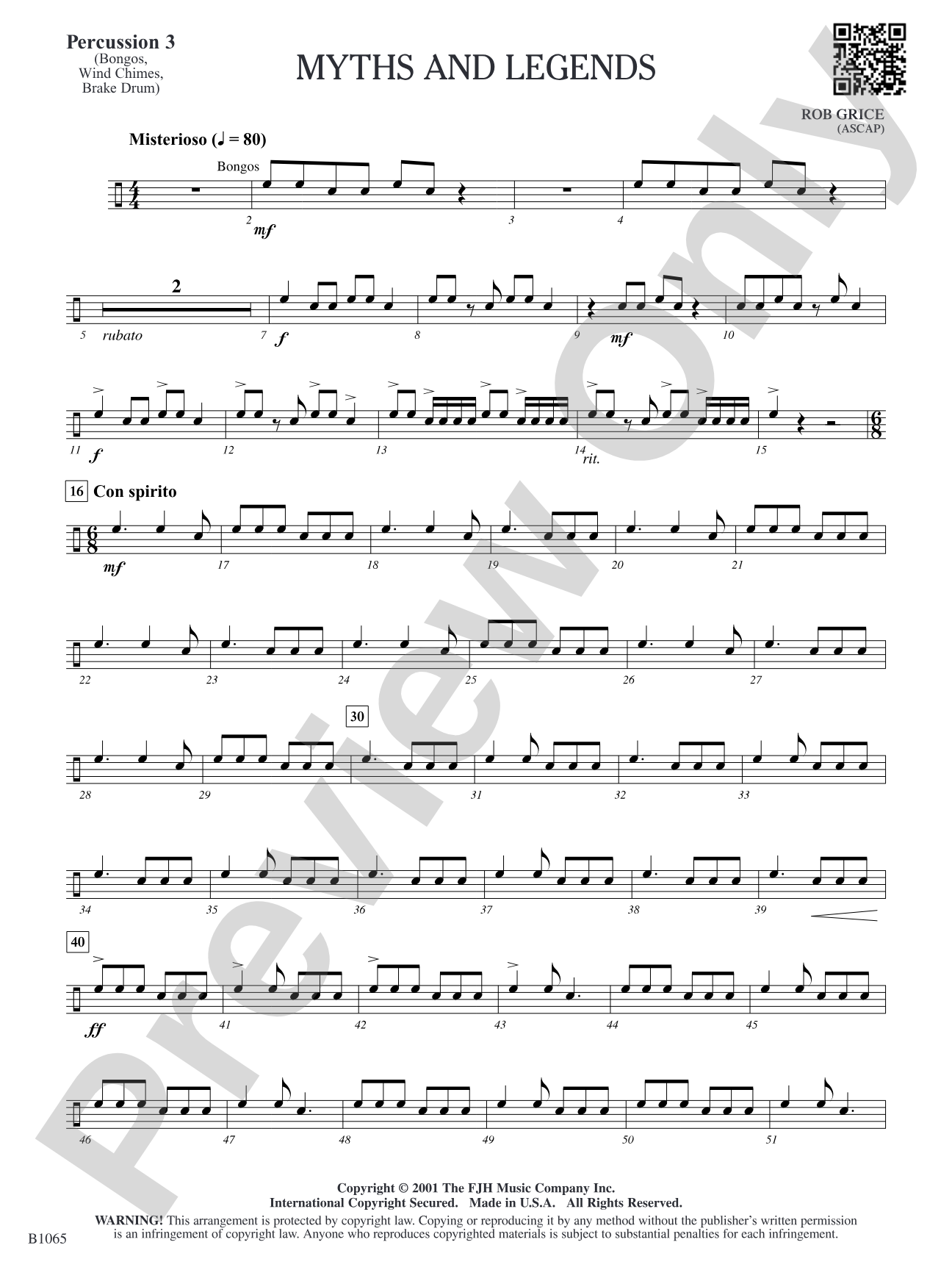 Myths and Legends: Percussion 3