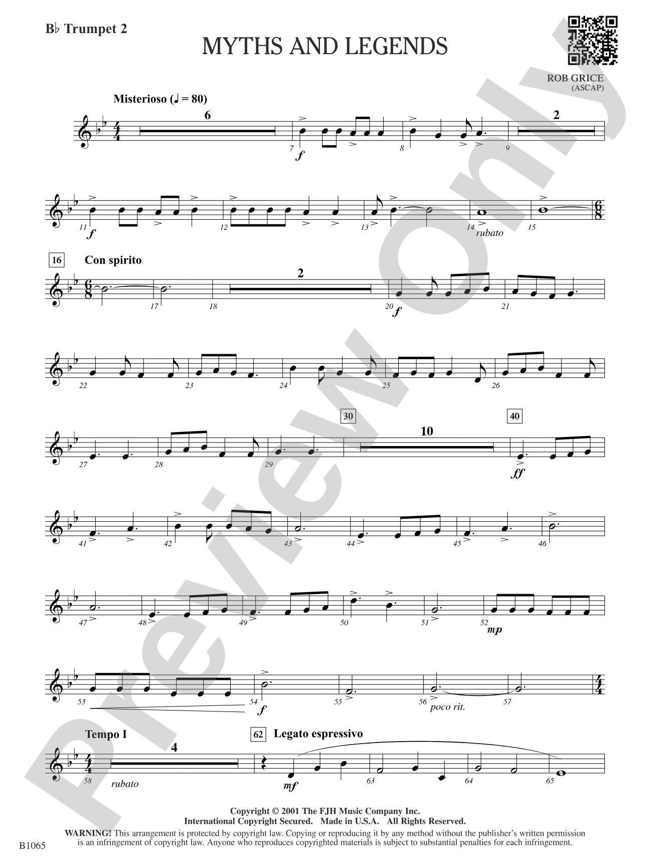 Myths and Legends: B-flat Trumpet 2