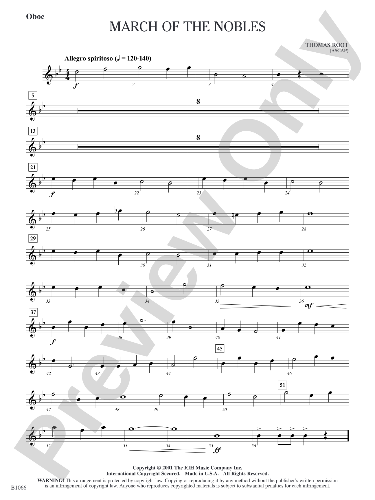 March of the Nobles: Oboe