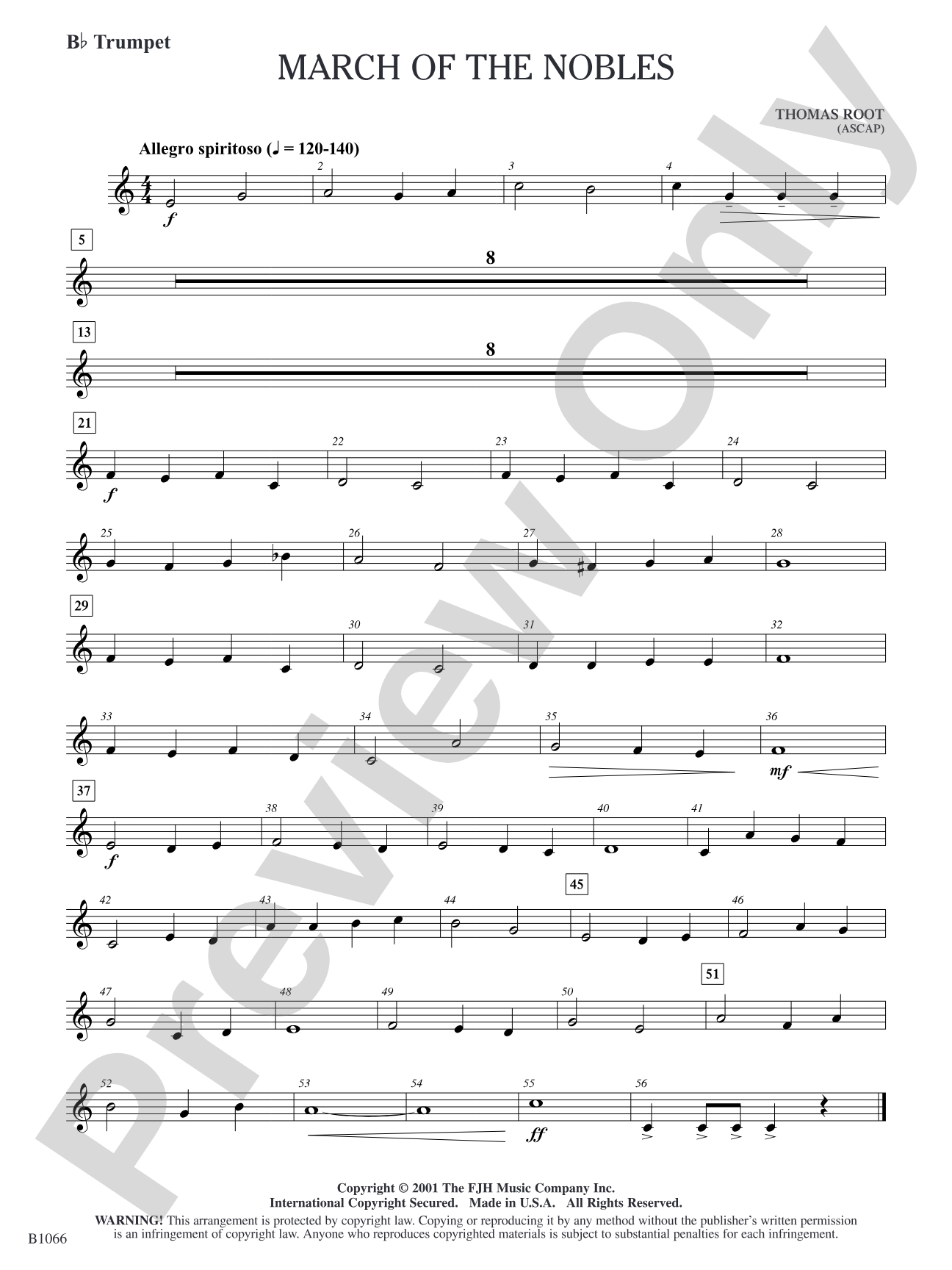 March of the Nobles: B-flat Trumpet