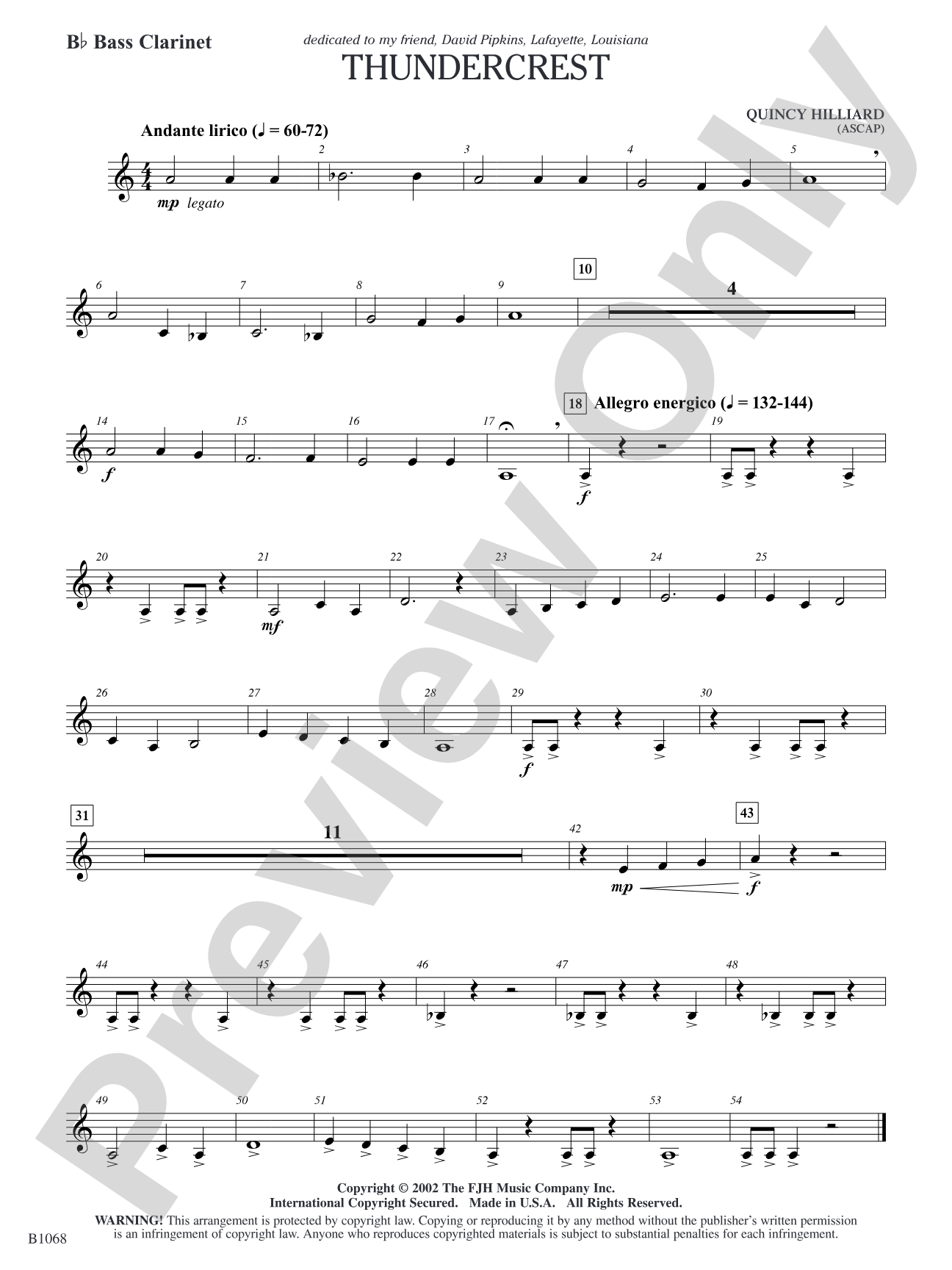 Thundercrest: B-flat Bass Clarinet