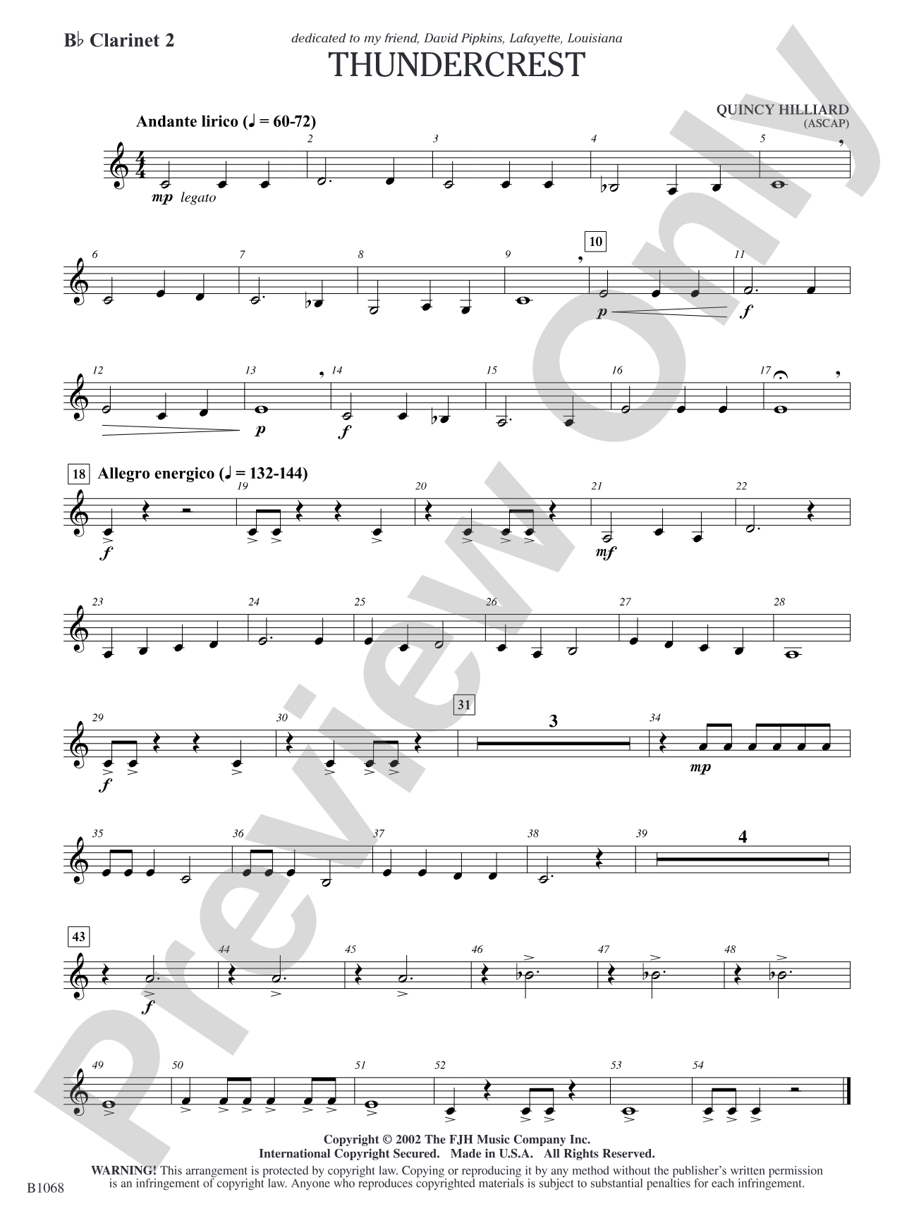 Thundercrest: B-flat Clarinet 2