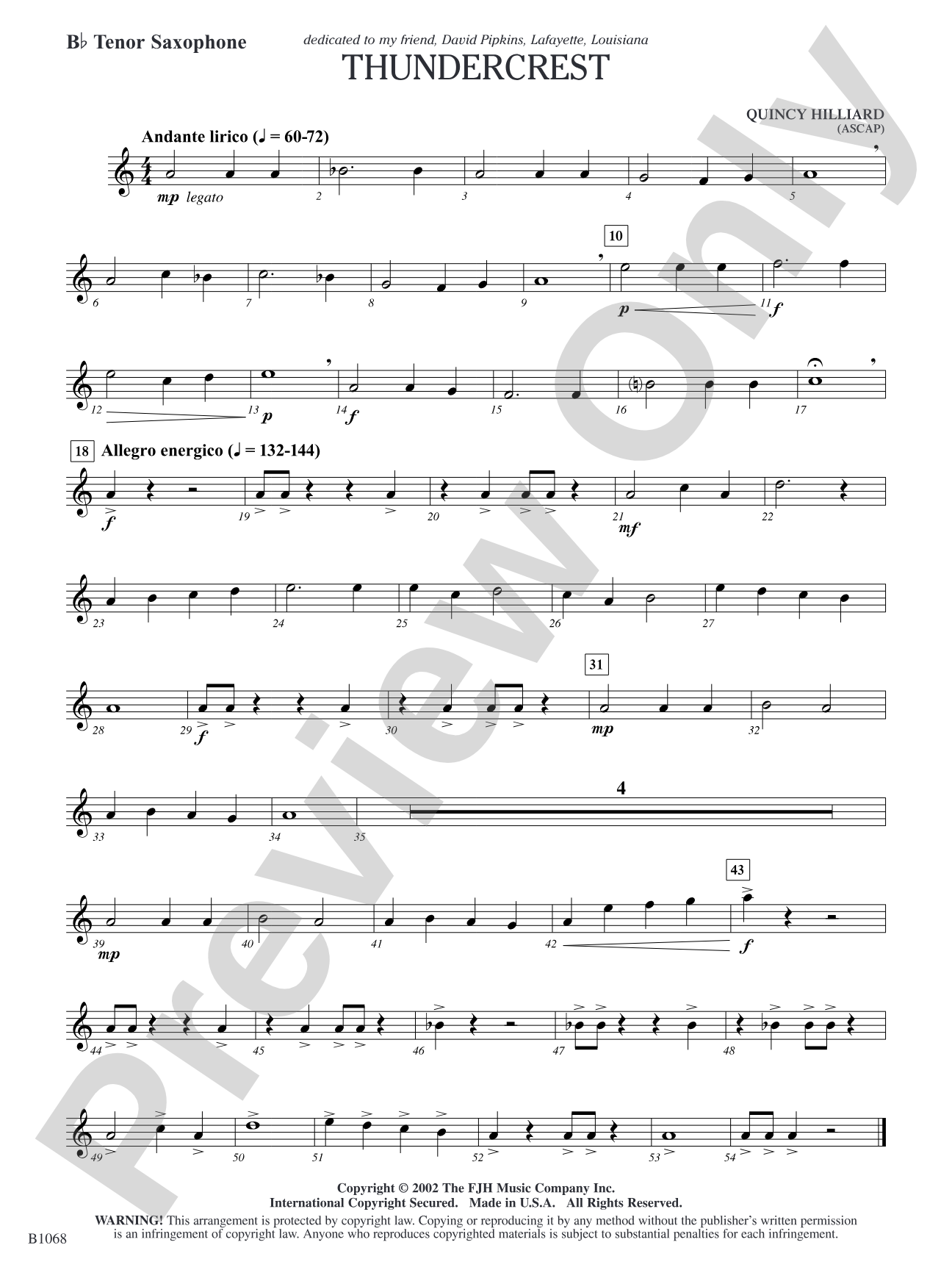 Thundercrest: B-flat Tenor Saxophone