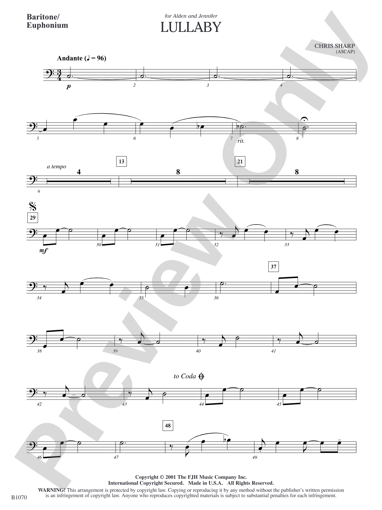 Lullaby: Baritone/Euphonium