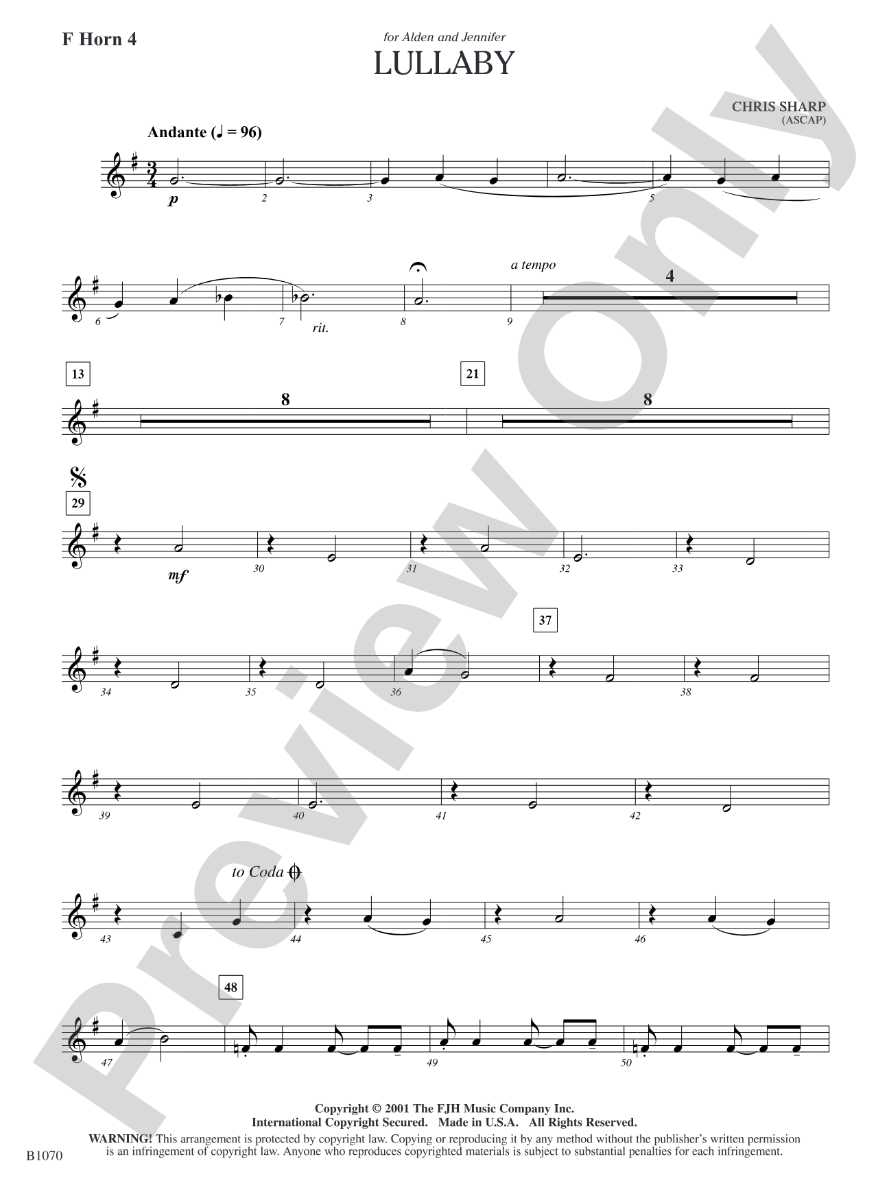 Lullaby: F Horn 4