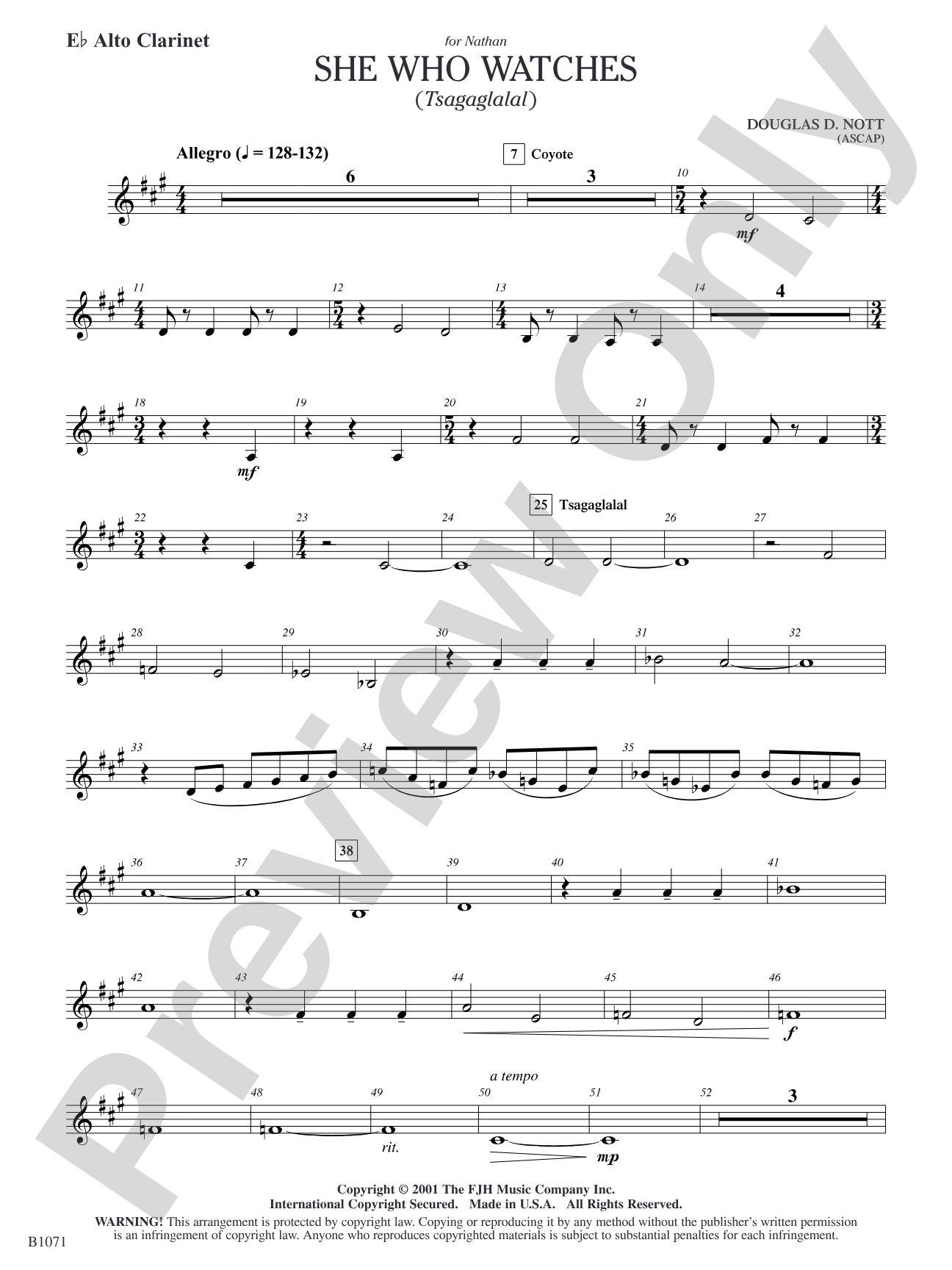 She Who Watches (Tsagaglalal): E-flat Alto Clarinet