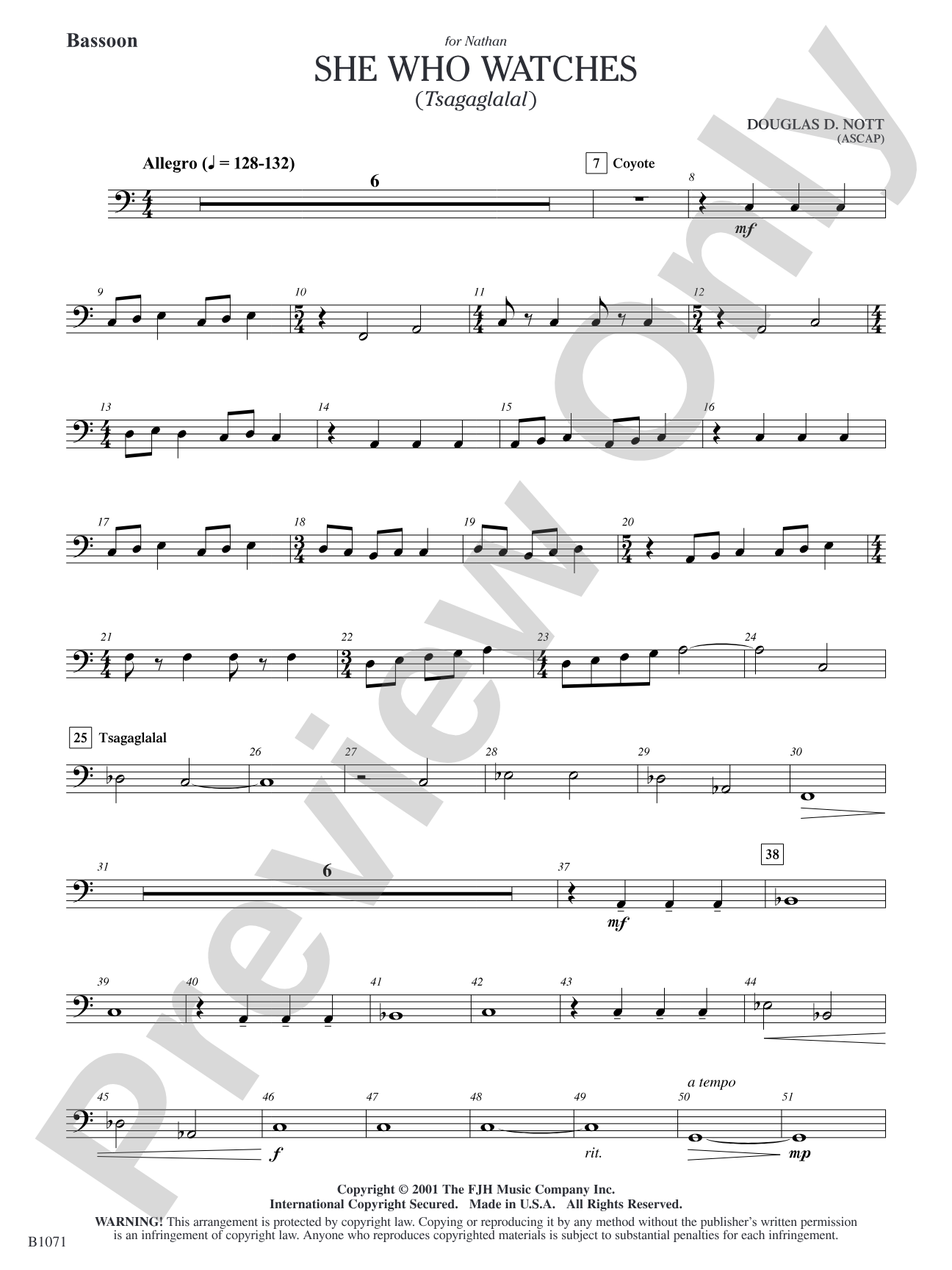 She Who Watches (Tsagaglalal): Bassoon