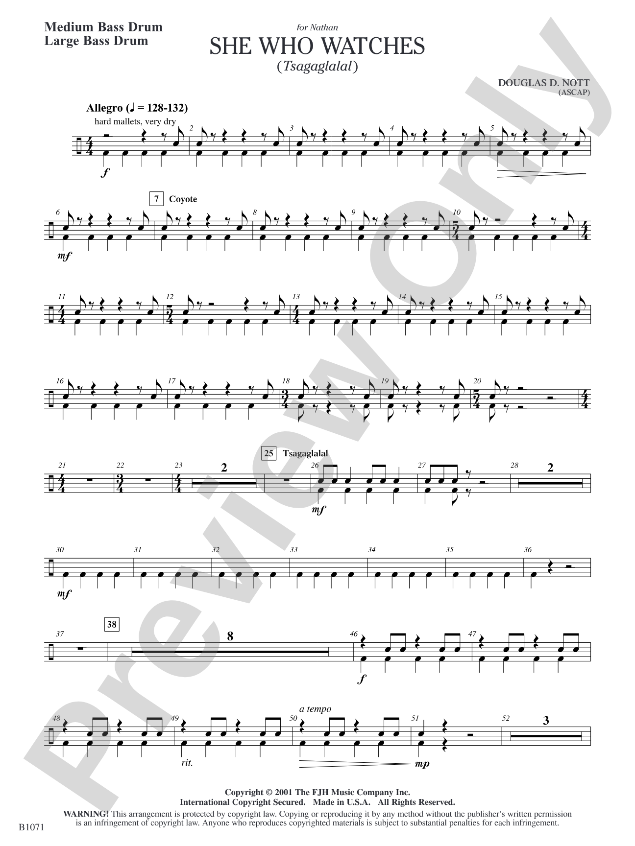 She Who Watches (Tsagaglalal): Medium Bass Drum / Large Bass Drum