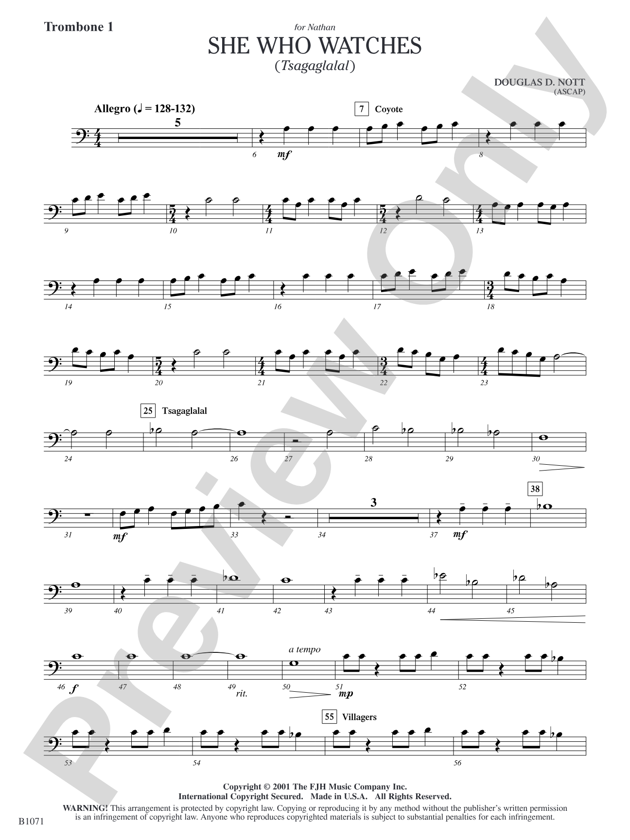 She Who Watches (Tsagaglalal): Trombone 1