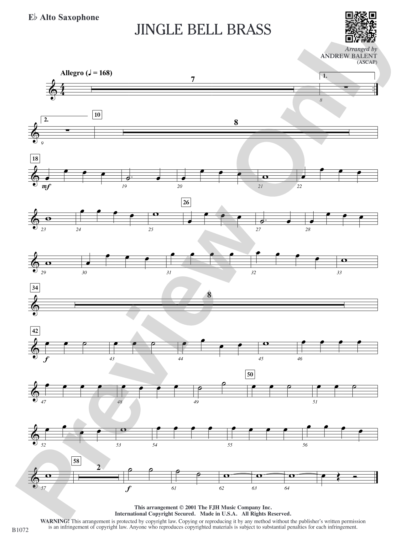 Jingle Bell Brass: E-flat Alto Saxophone