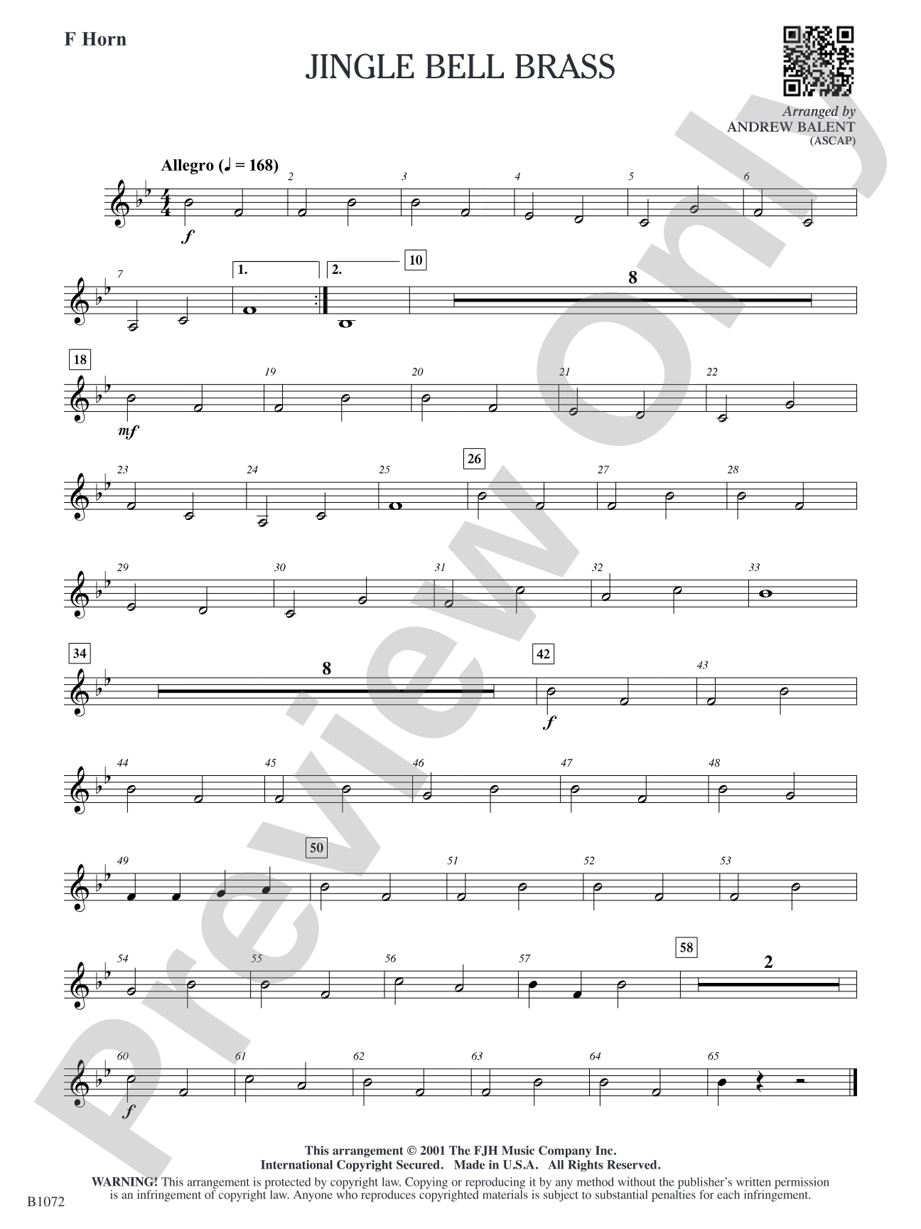 Jingle Bell Brass: F Horn