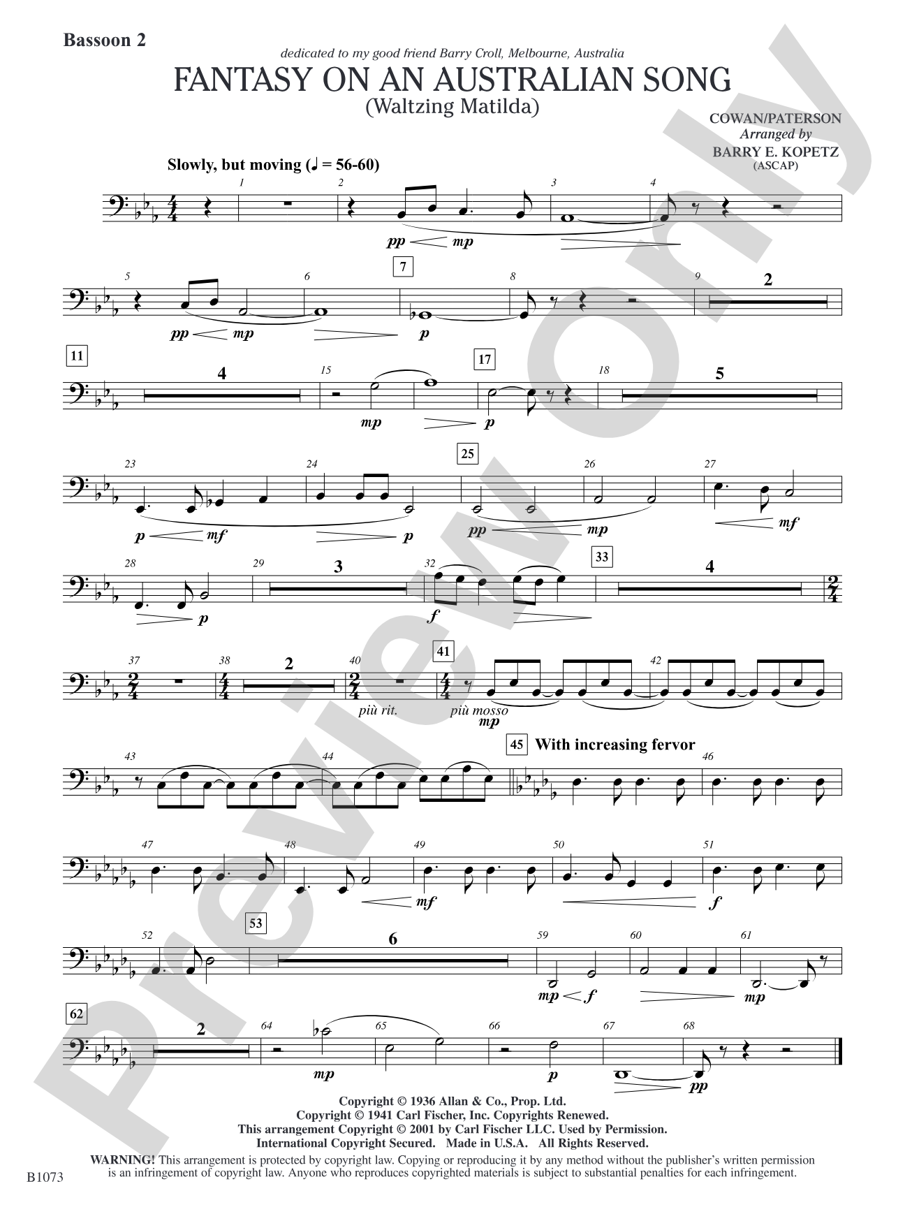 Fantasy on an Australian Song: Bassoon 2