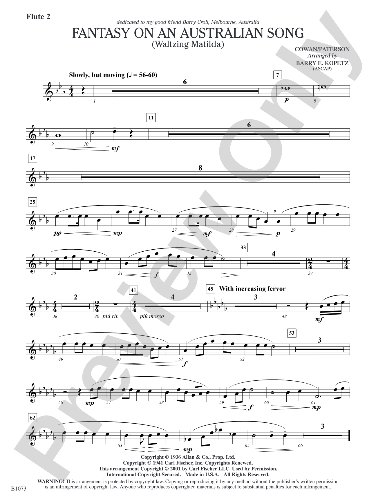 Fantasy on an Australian Song: Flute 2