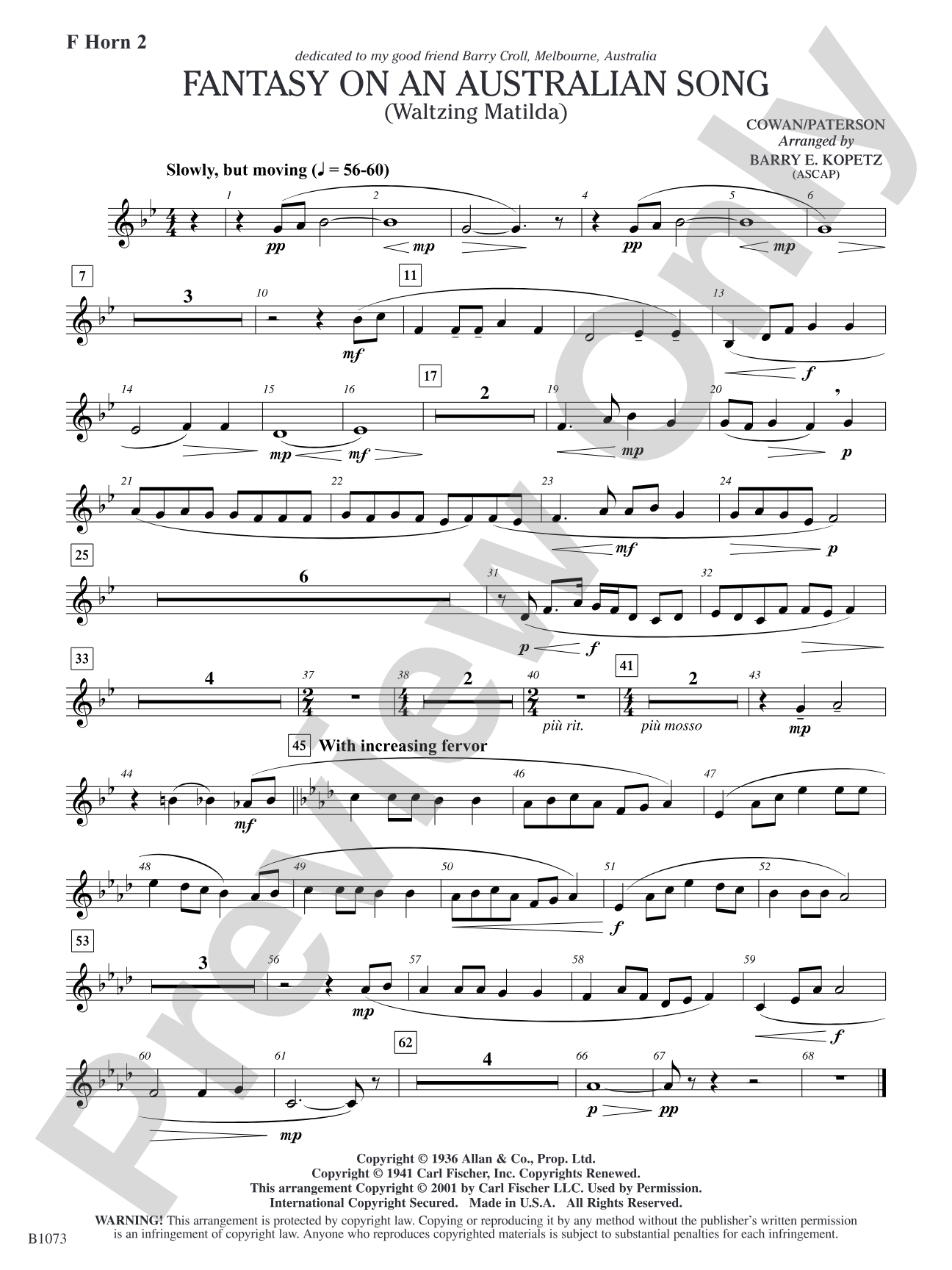 Fantasy on an Australian Song: F Horn 2