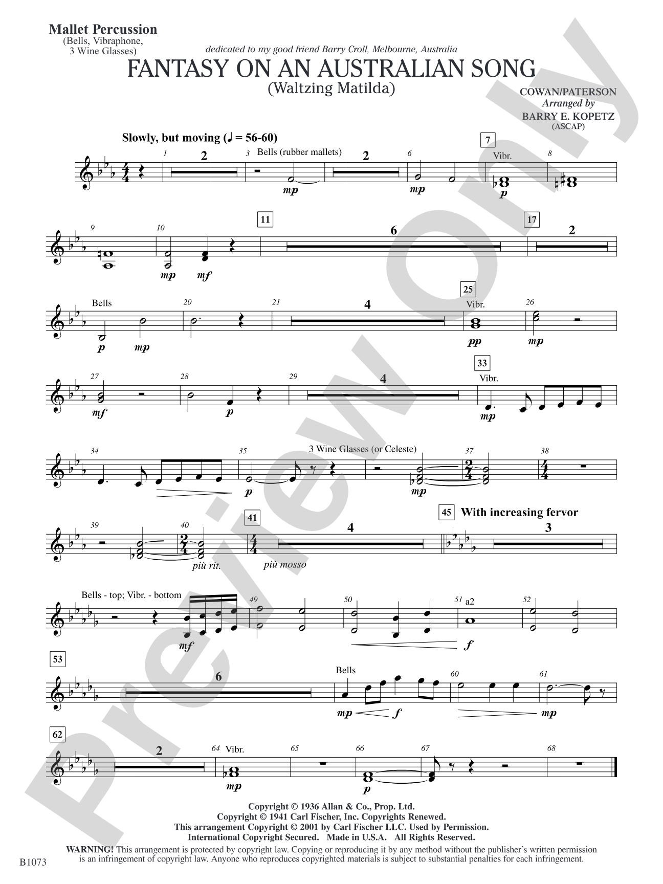Fantasy on an Australian Song: Mallet Percussion