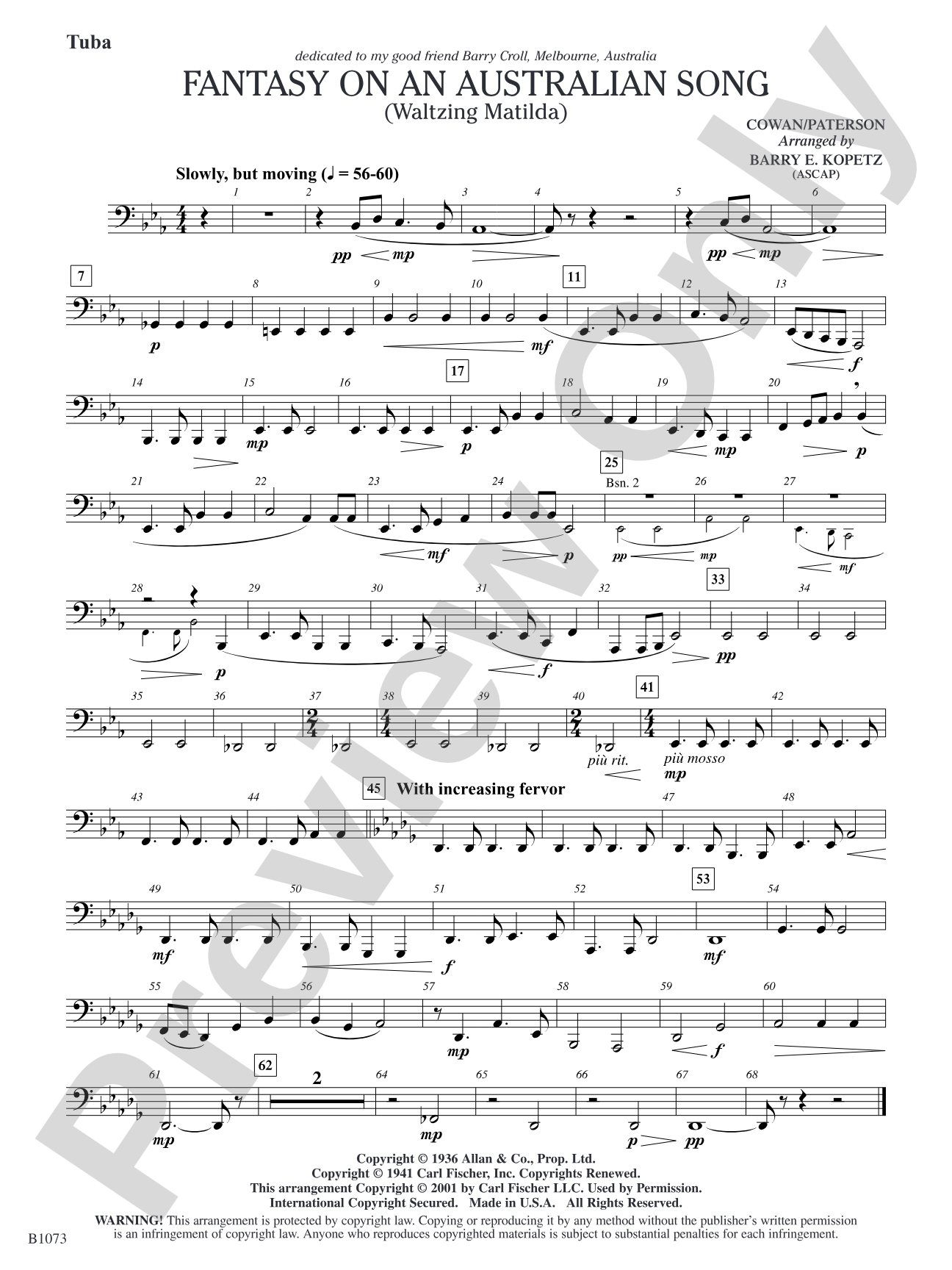 Fantasy on an Australian Song: Tuba