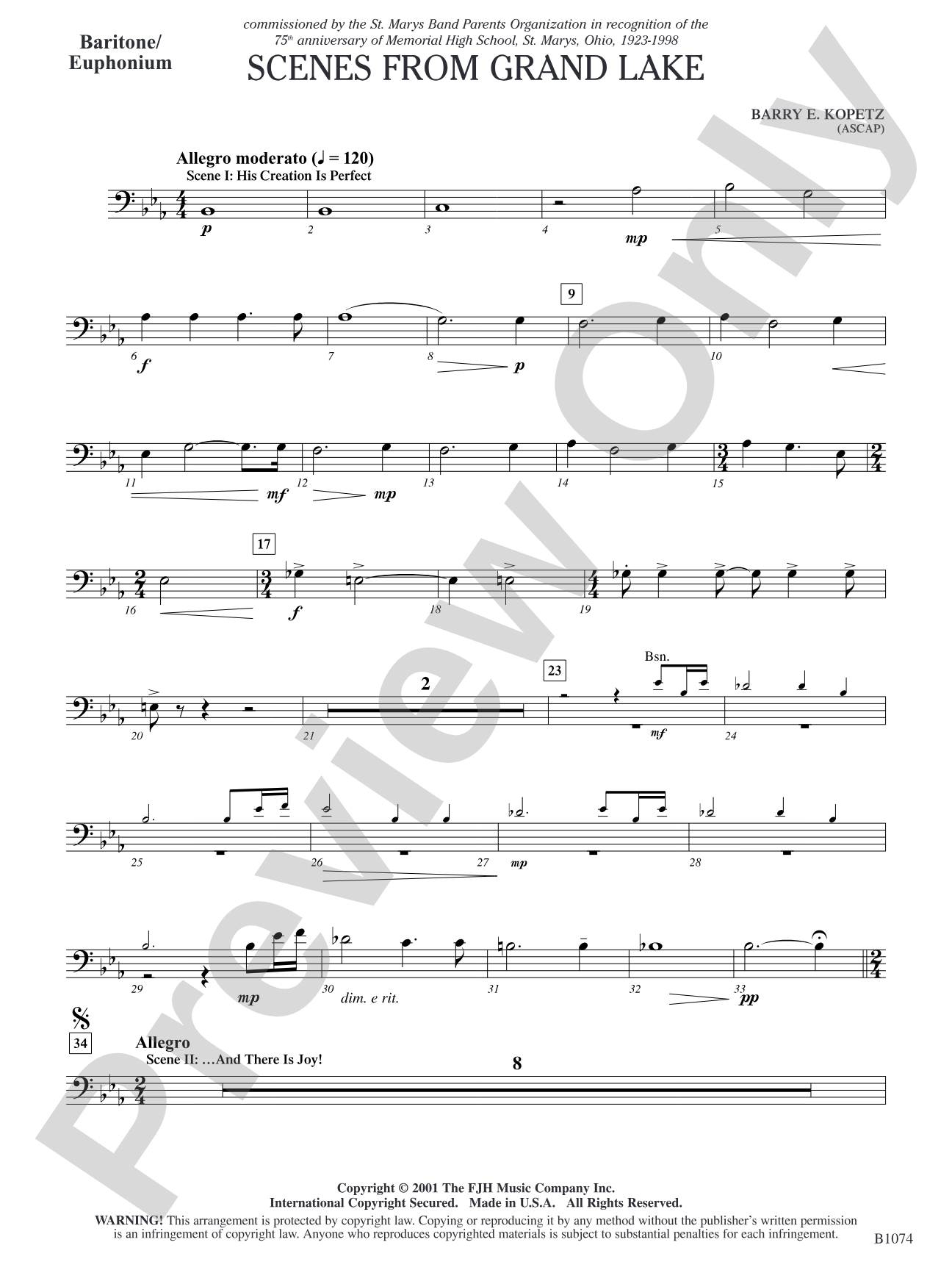 Scenes from Grand Lake: Baritone/Euphonium