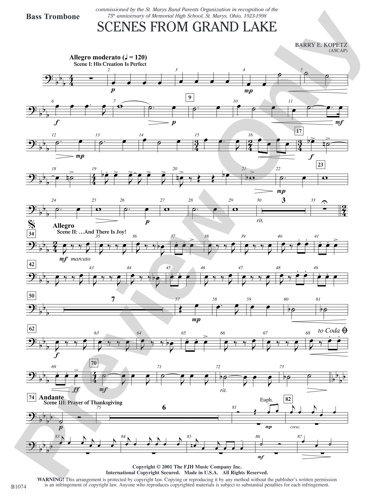 Scenes from Grand Lake: Bass Trombone