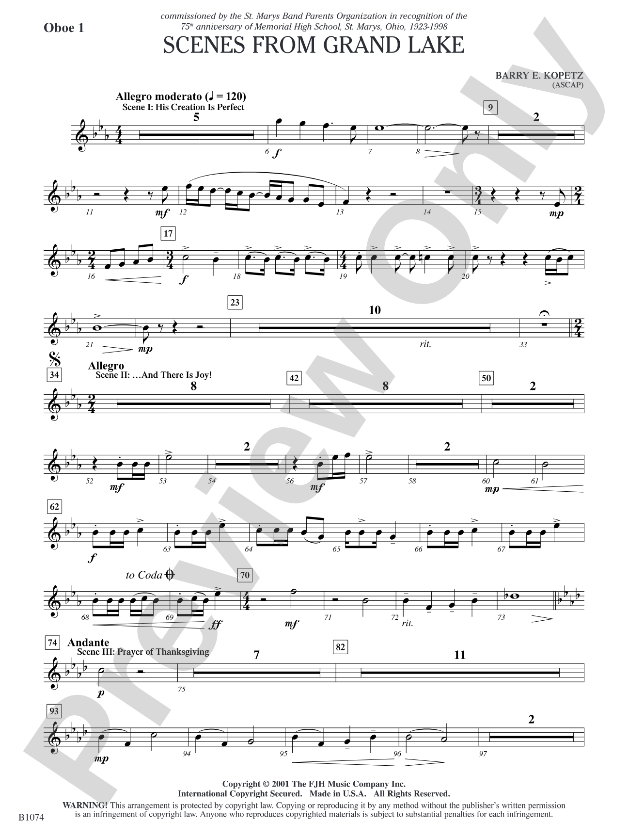Scenes from Grand Lake: Oboe 1