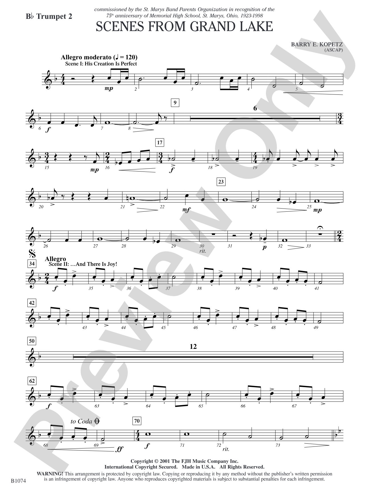 Scenes from Grand Lake: B-flat Trumpet 2