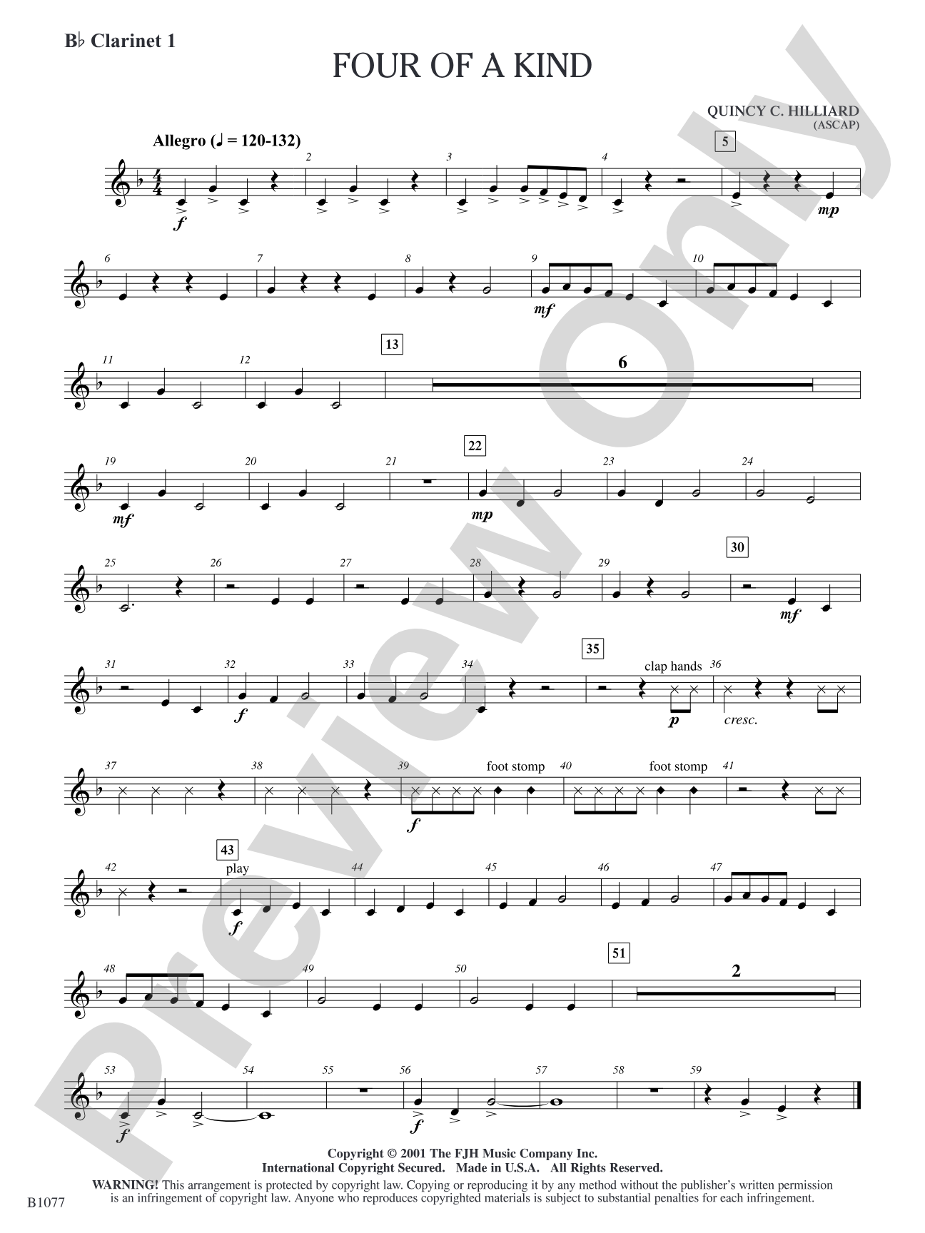 Four of a Kind: B-flat Clarinet 1