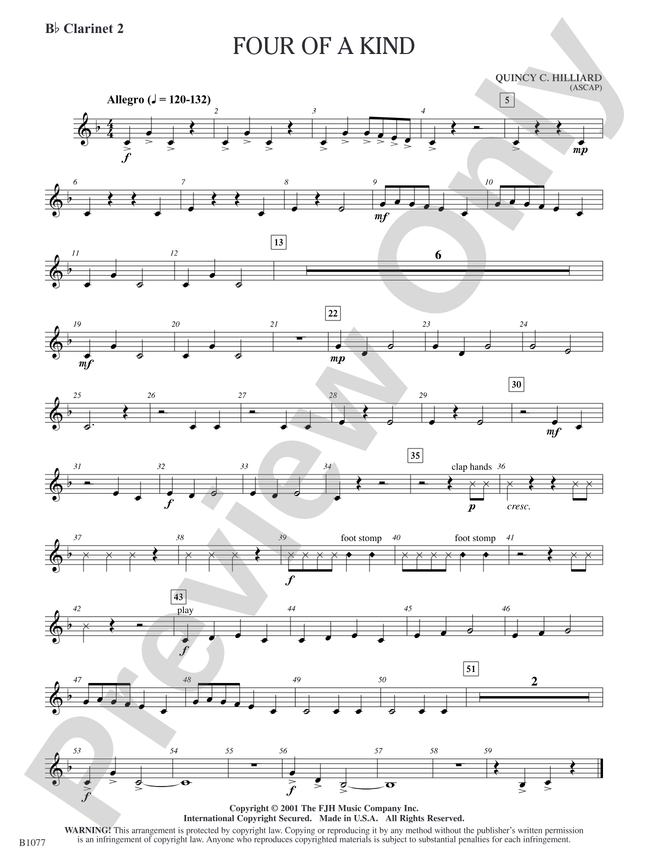 Four of a Kind: B-flat Clarinet 2