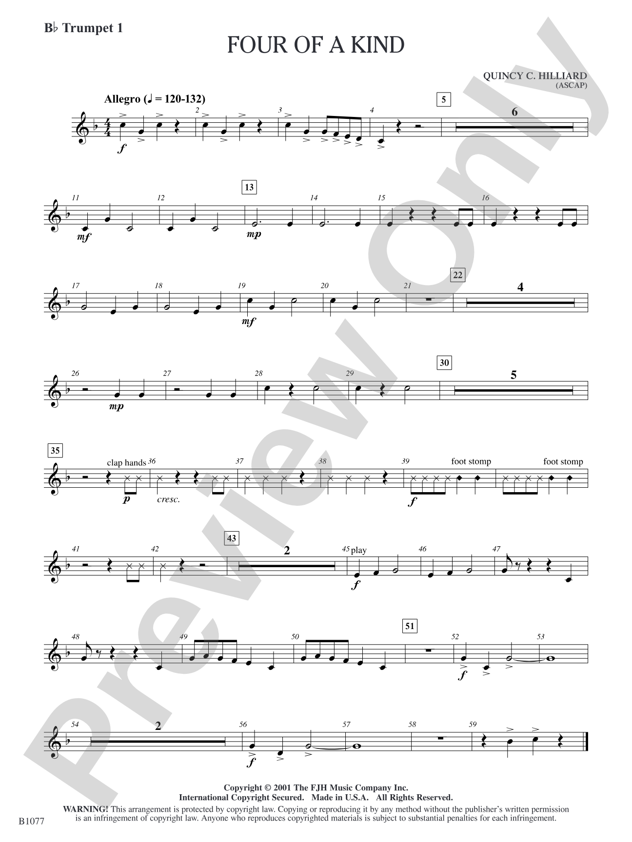 Four of a Kind: B-flat Trumpet 1