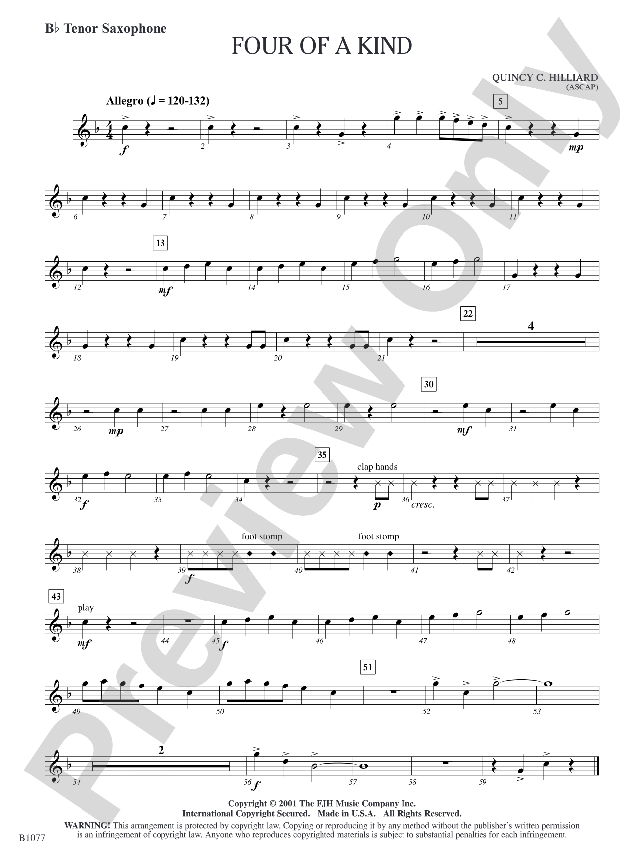 Four of a Kind: B-flat Tenor Saxophone