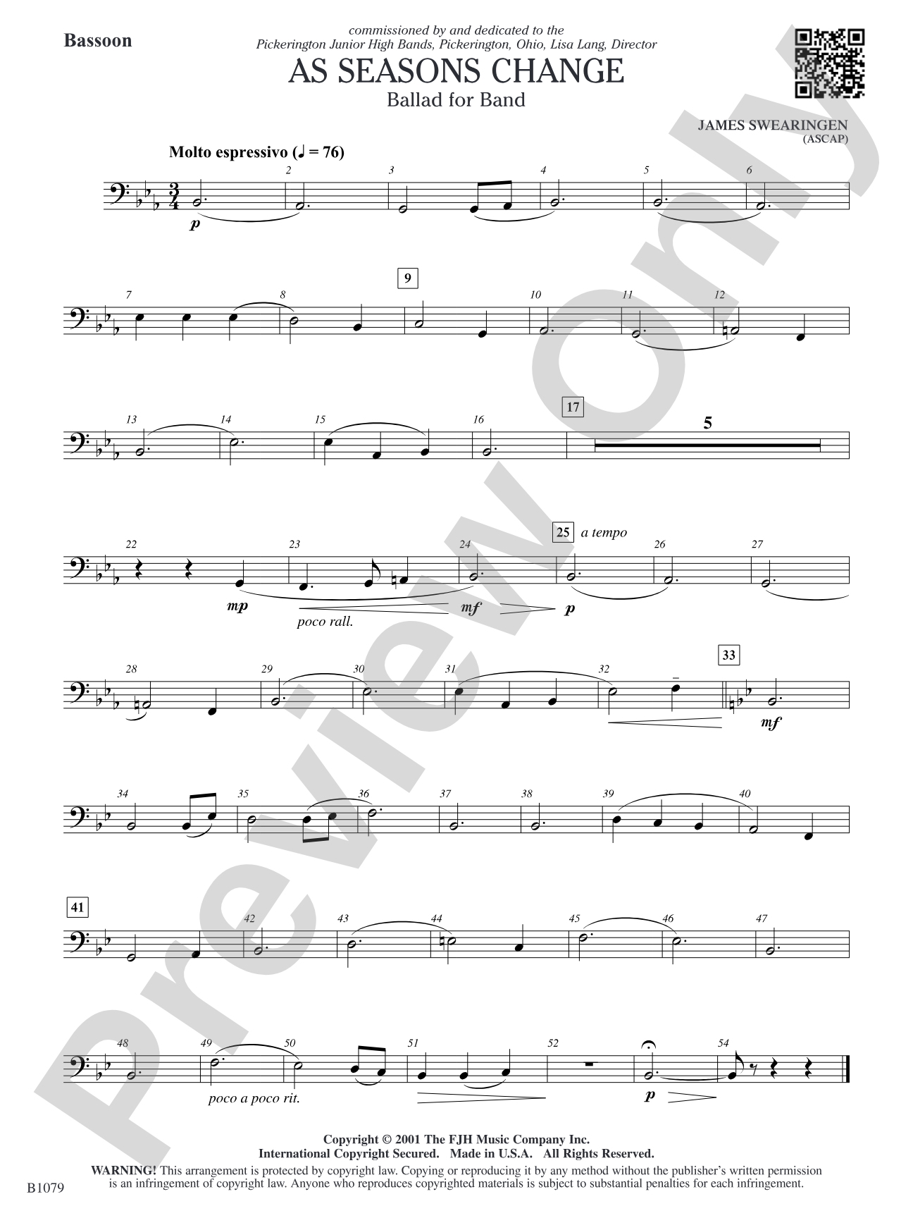 As Seasons Change: Bassoon