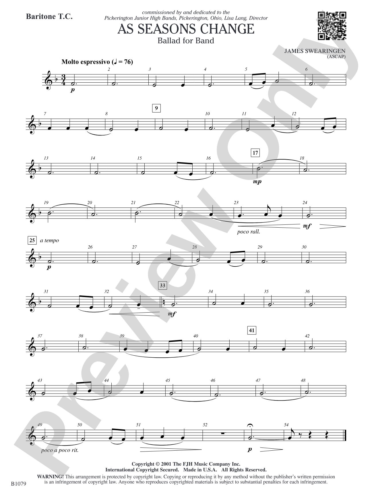 As Seasons Change: Baritone T.C.