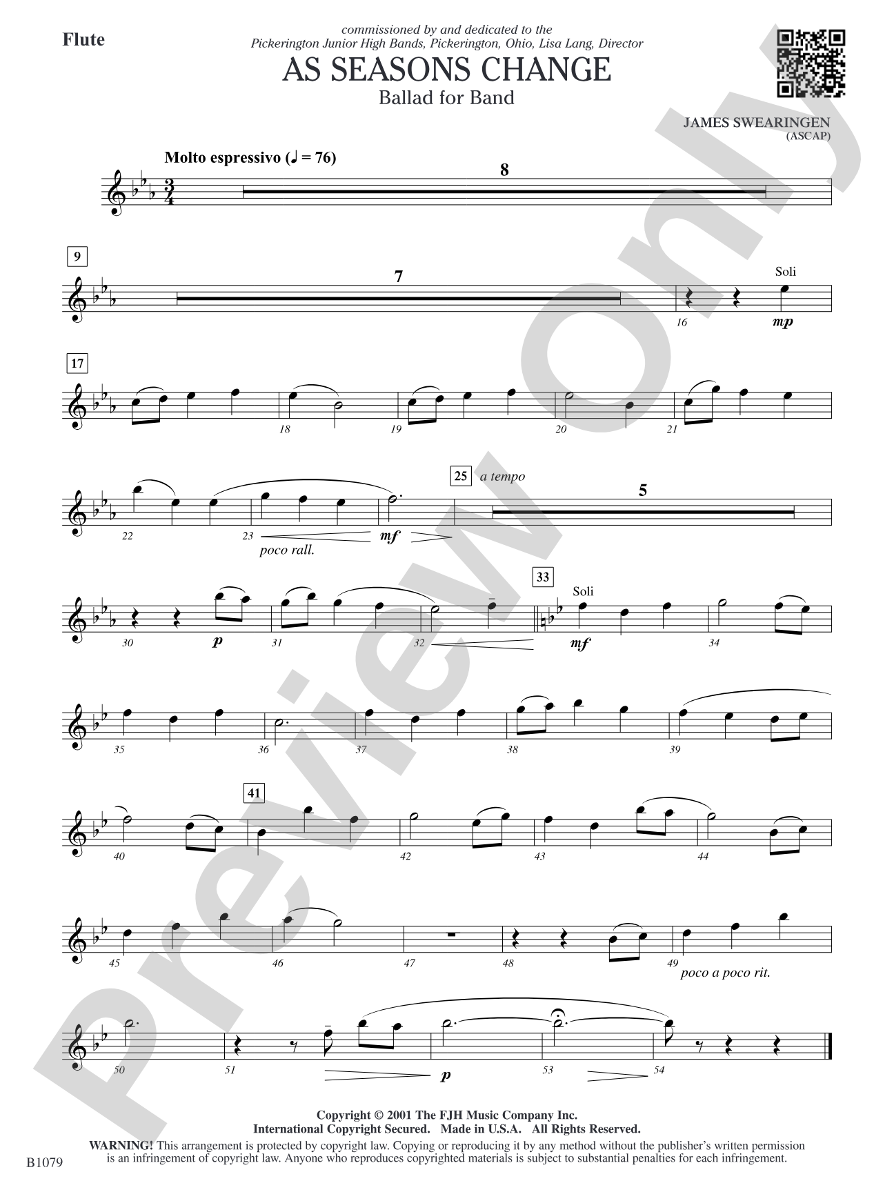 As Seasons Change: Flute