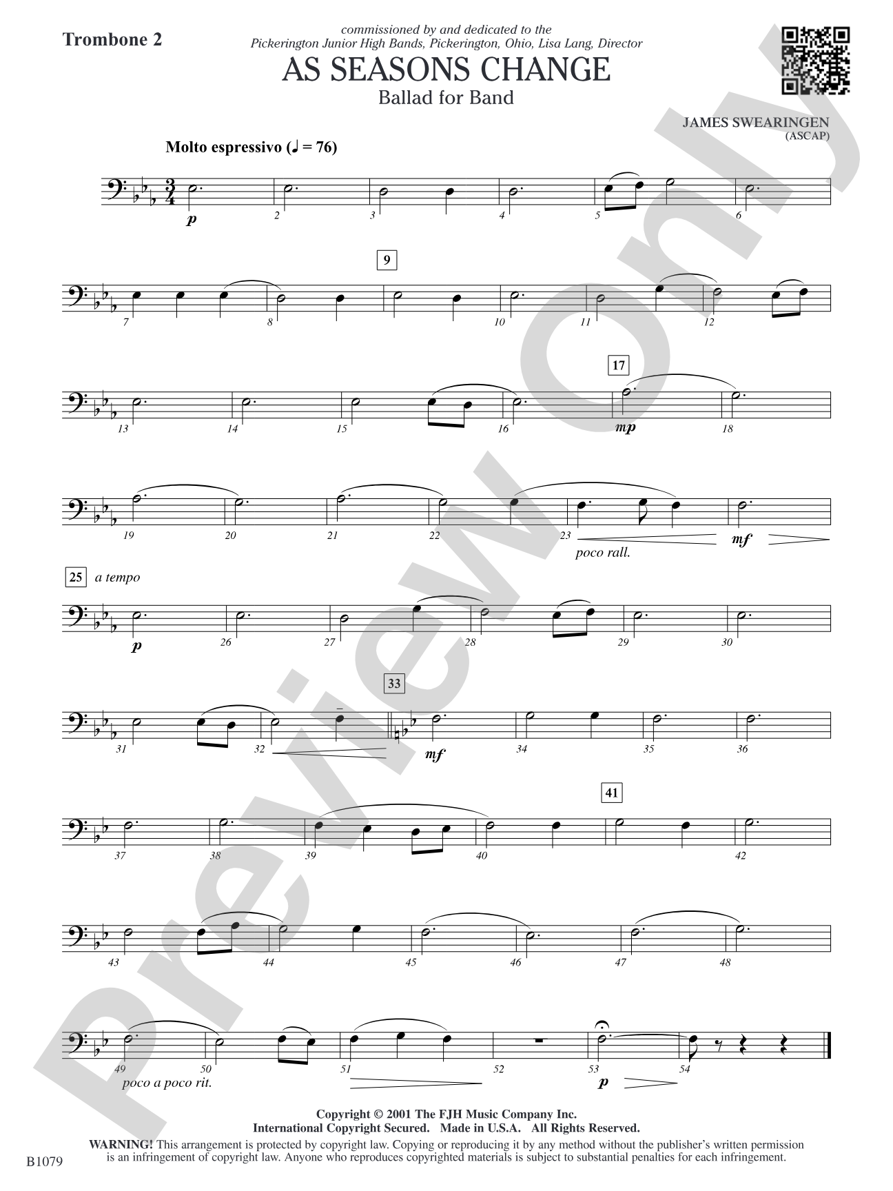 As Seasons Change: Trombone 2