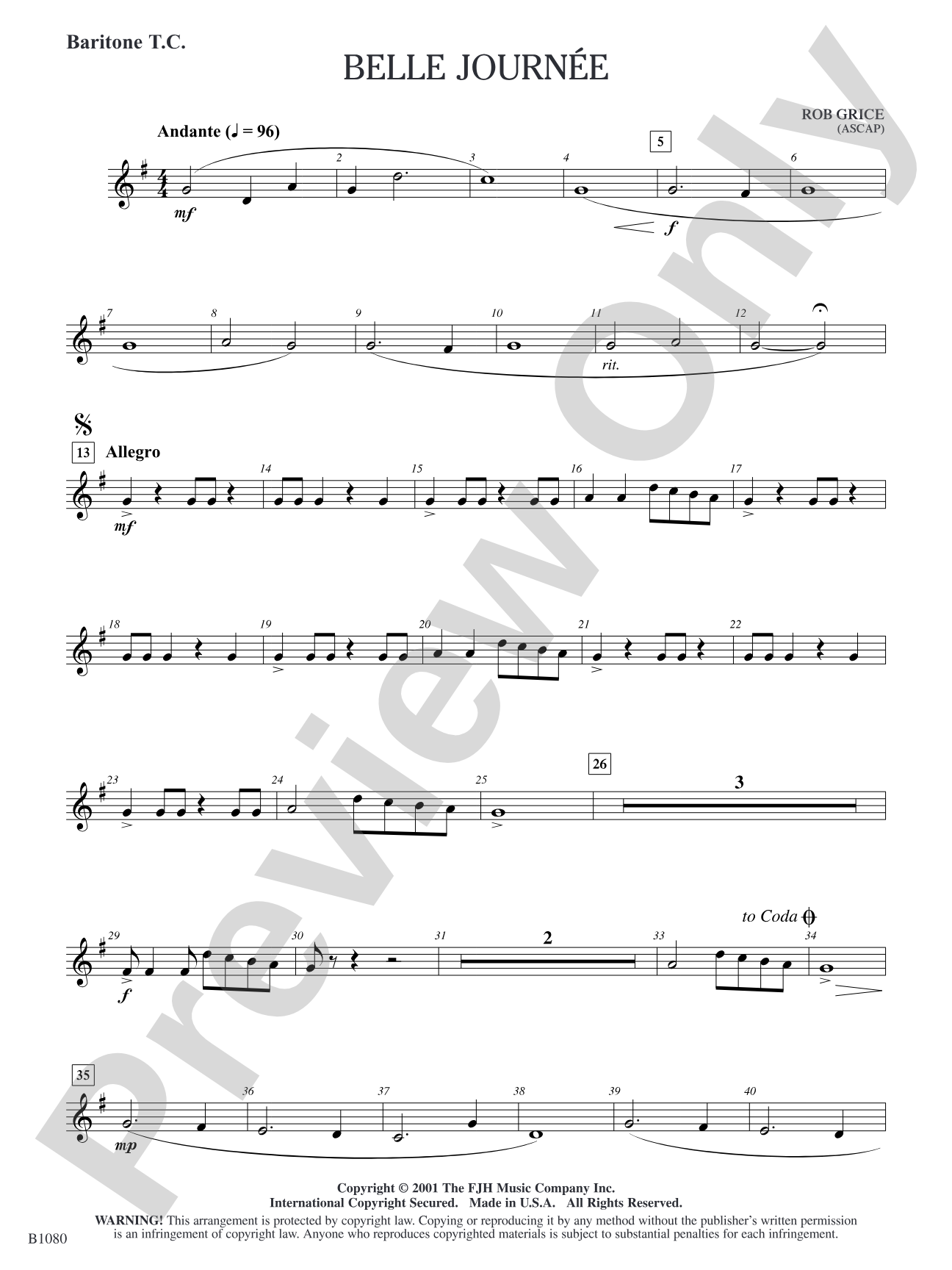 Belle Journée: Baritone T.C.