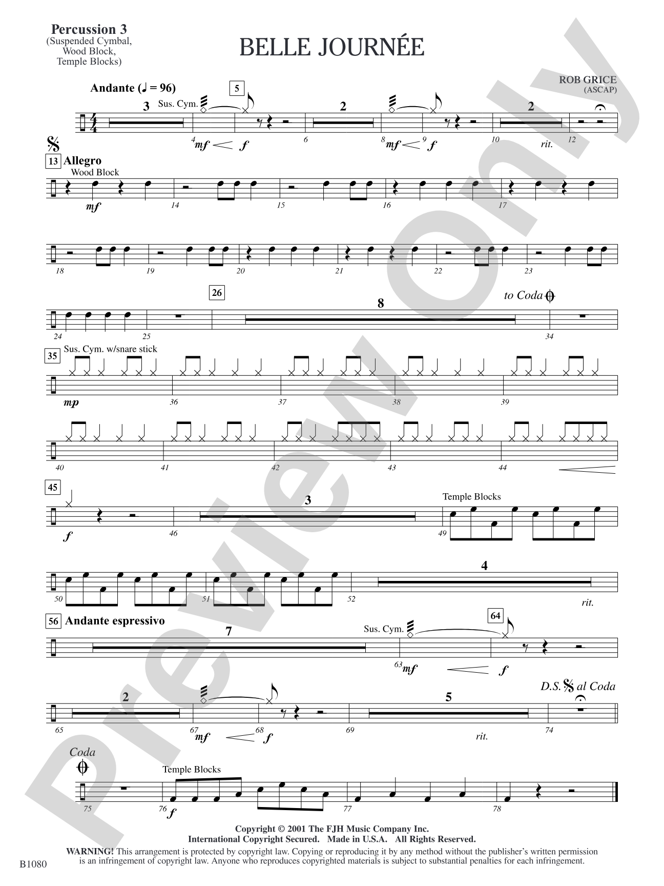 Belle Journée: Percussion 3