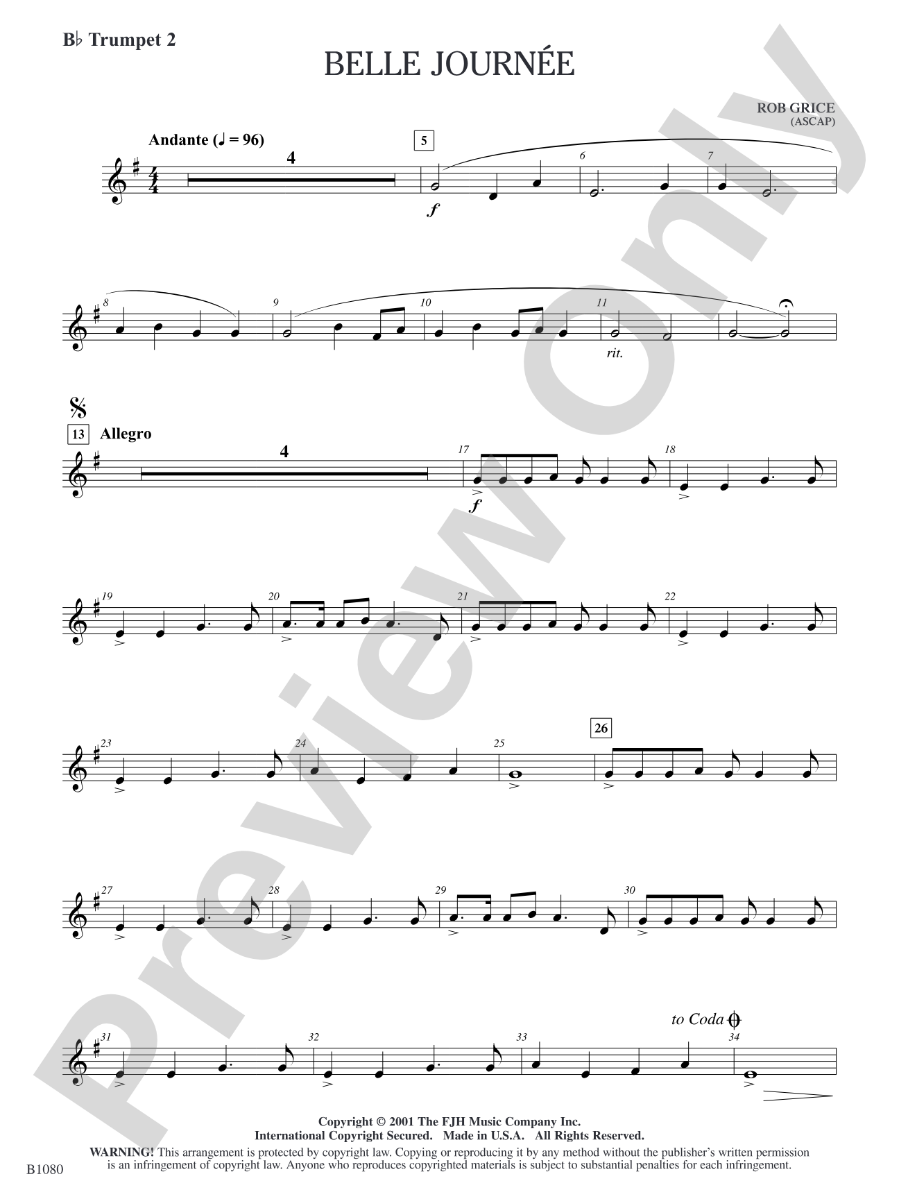 Belle Journée: B-flat Trumpet 2