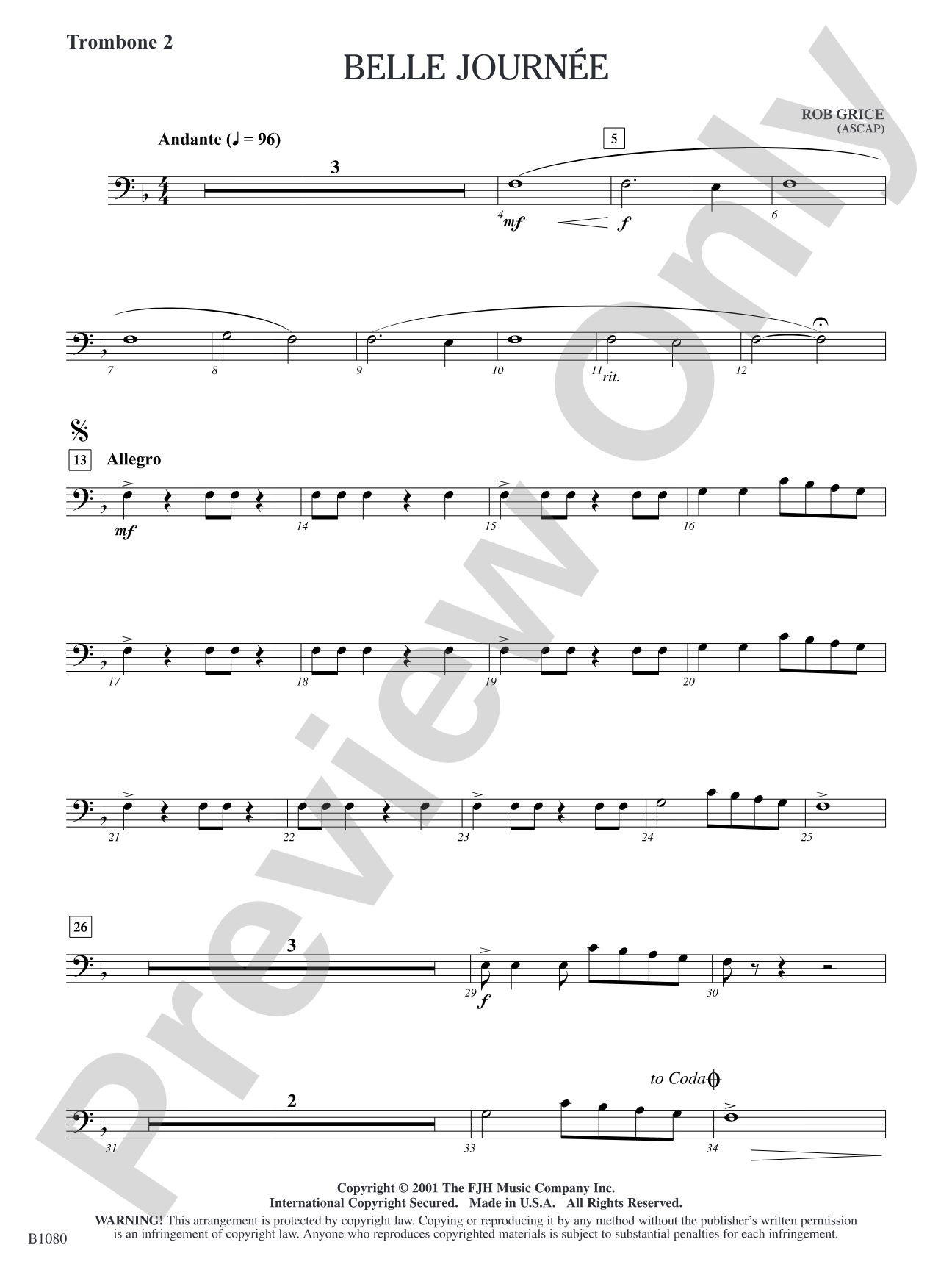 Belle Journée: Trombone 2