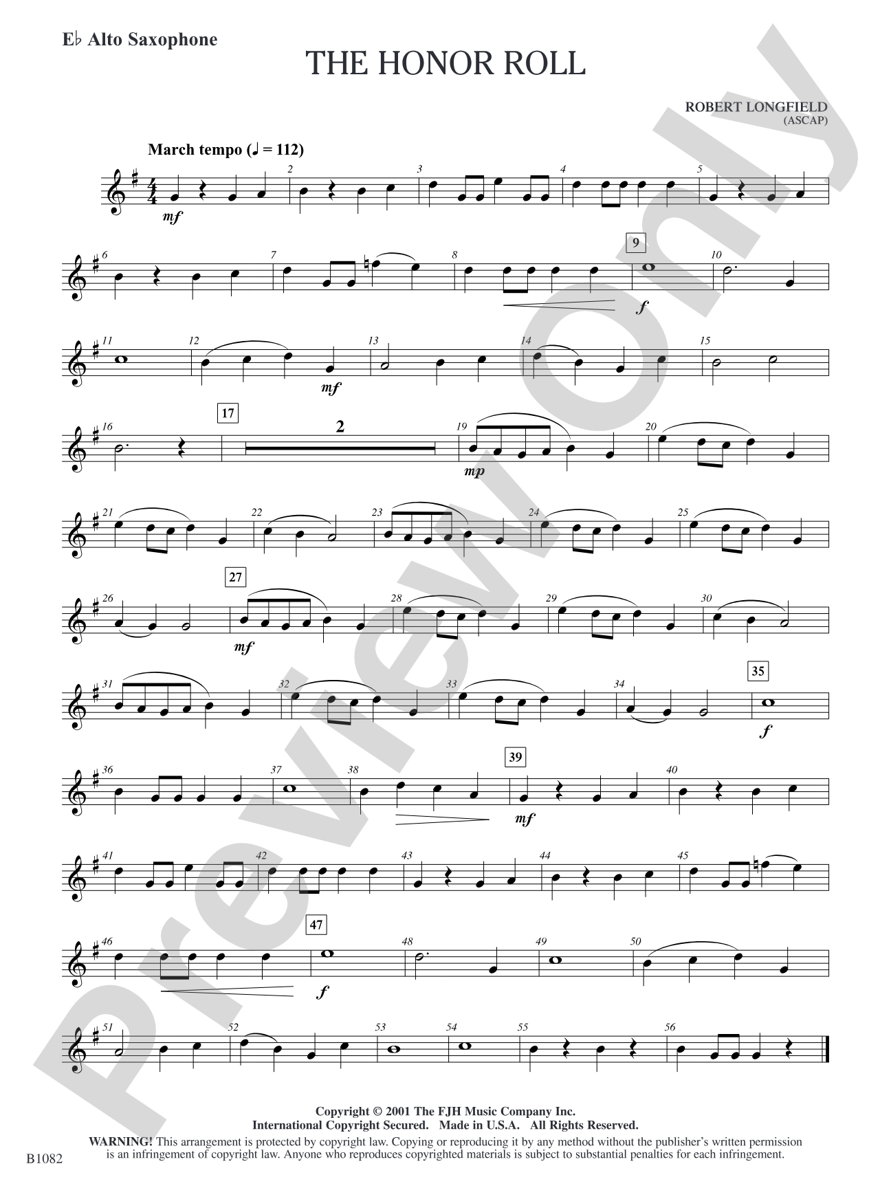 The Honor Roll: E-flat Alto Saxophone