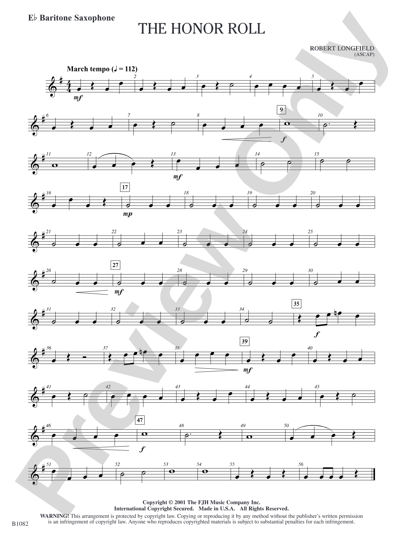 The Honor Roll: E-flat Baritone Saxophone