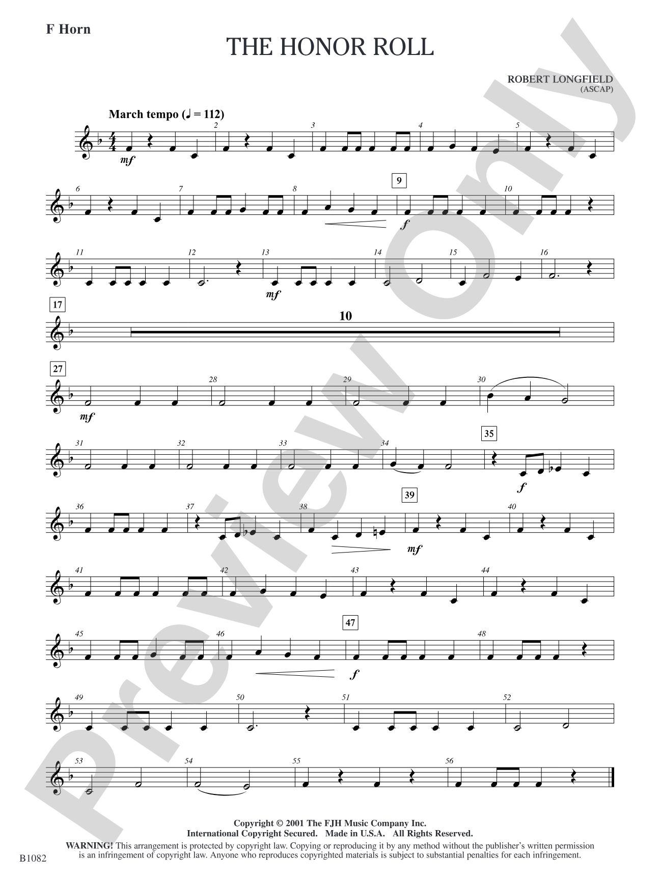 The Honor Roll: F Horn
