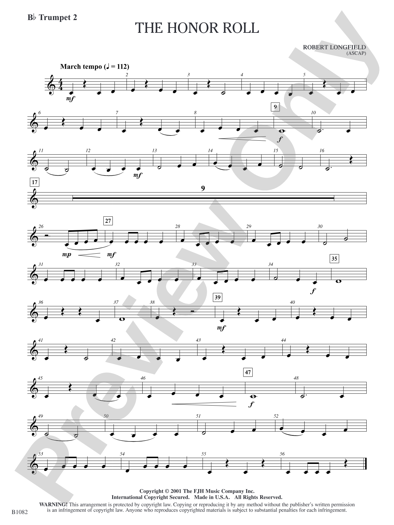 The Honor Roll: B-flat Trumpet 2