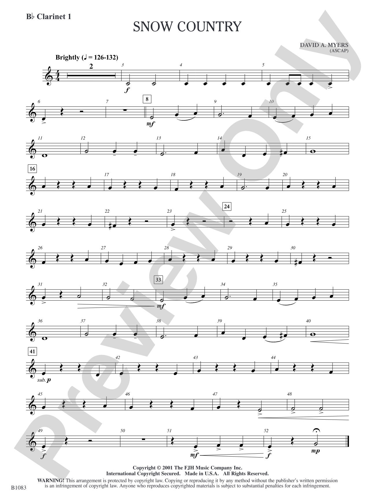 Snow Country: B-flat Clarinet 1
