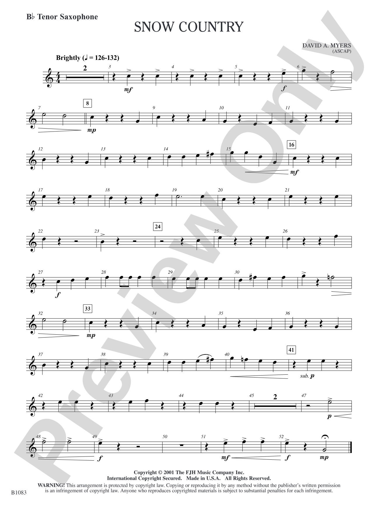 Snow Country: B-flat Tenor Saxophone