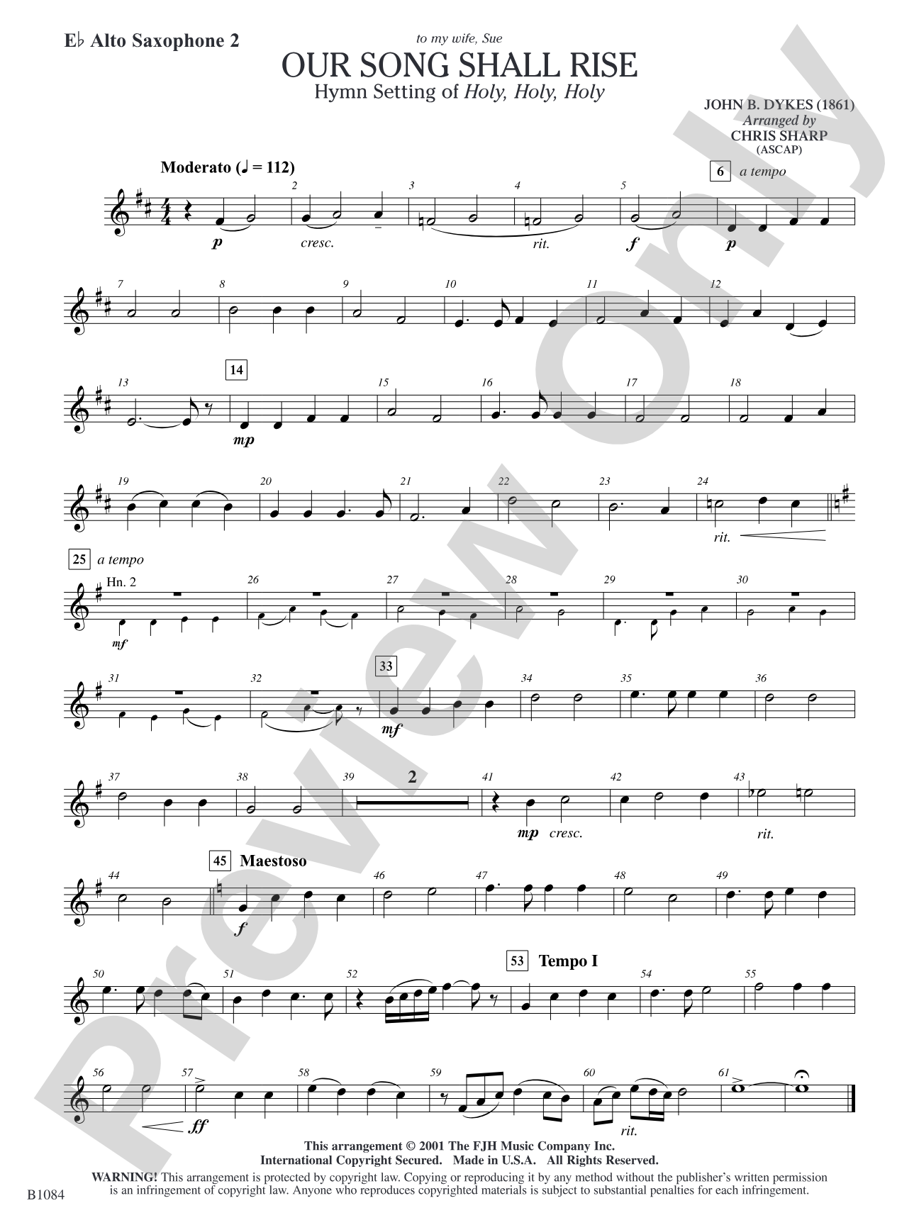 Our Song Shall Rise: E-flat Alto Saxophone 2