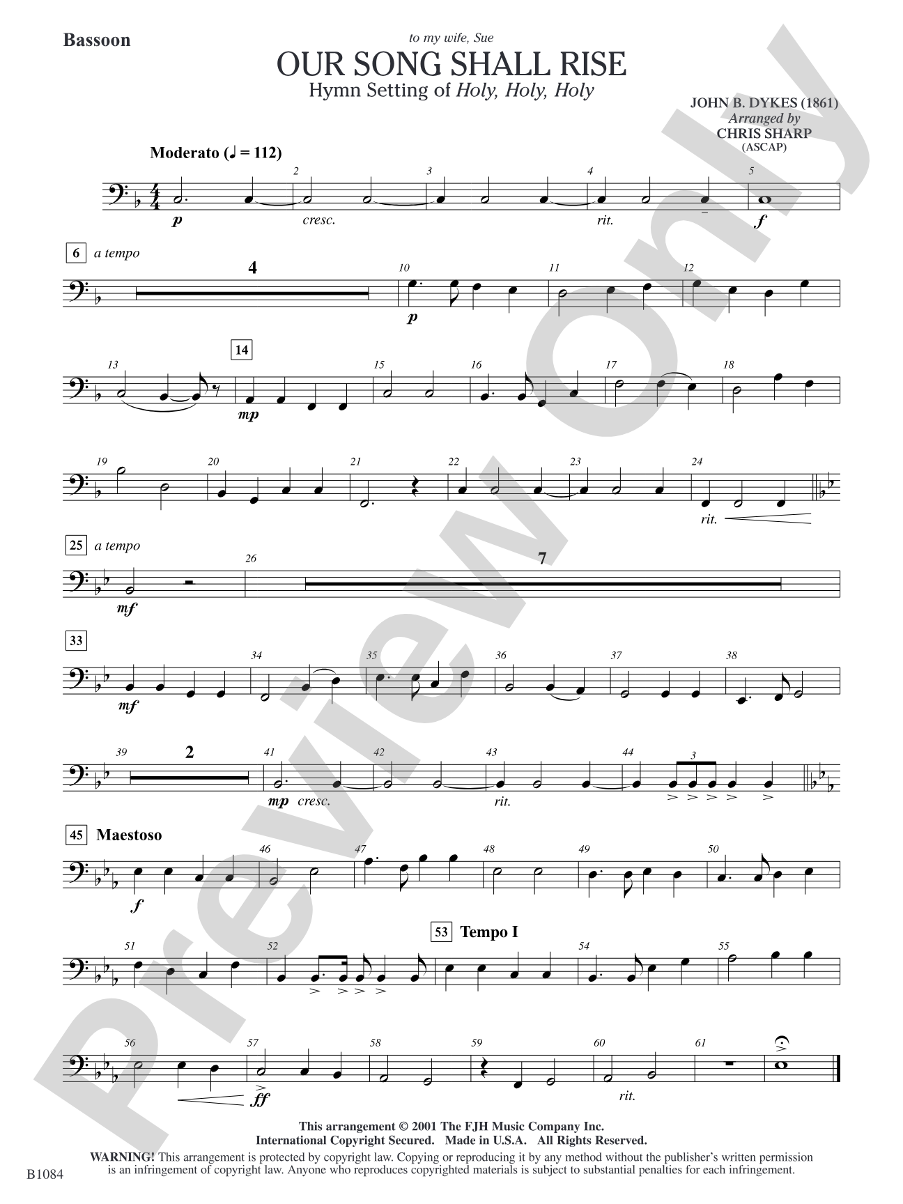 Our Song Shall Rise: Bassoon