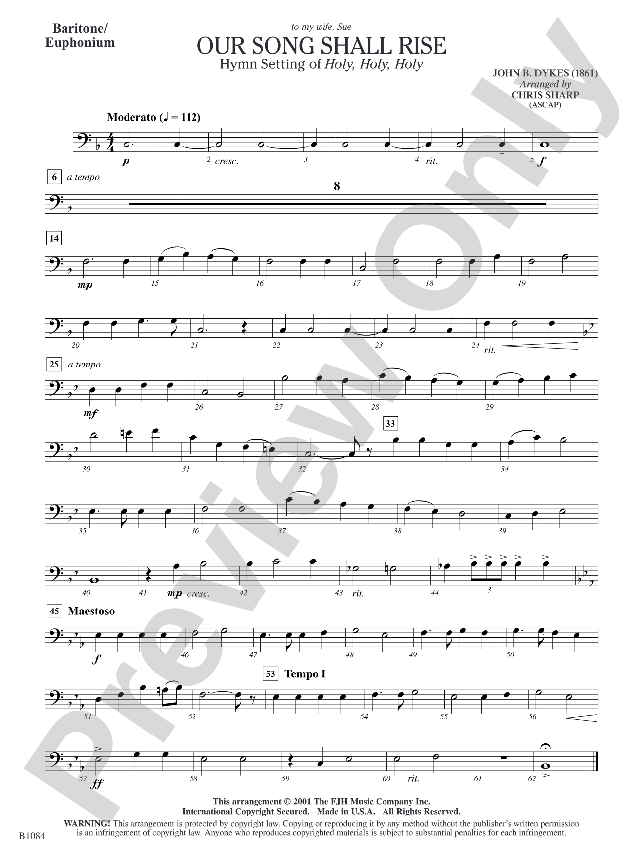 Our Song Shall Rise: Baritone/Euphonium