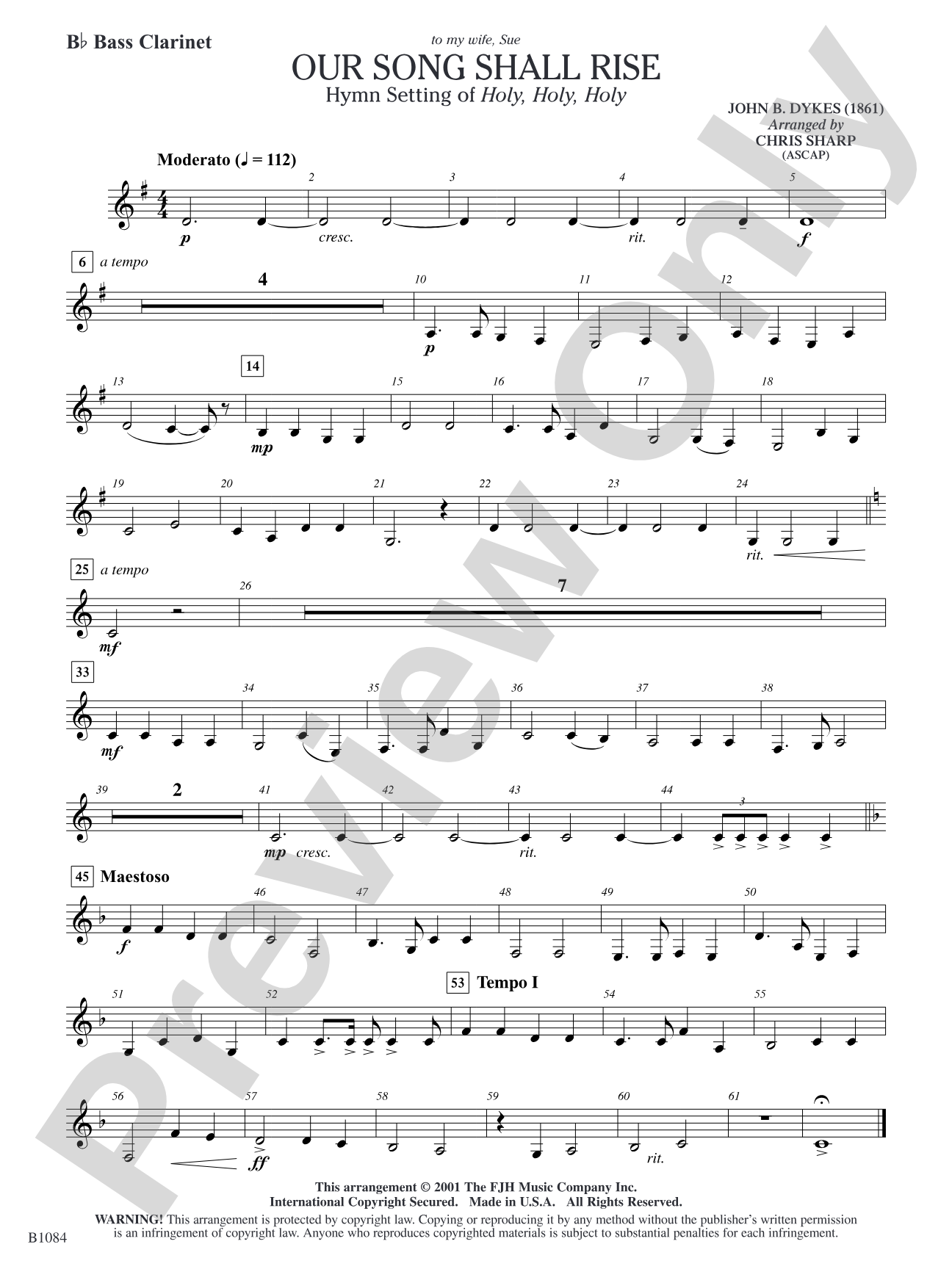 Our Song Shall Rise: B-flat Bass Clarinet