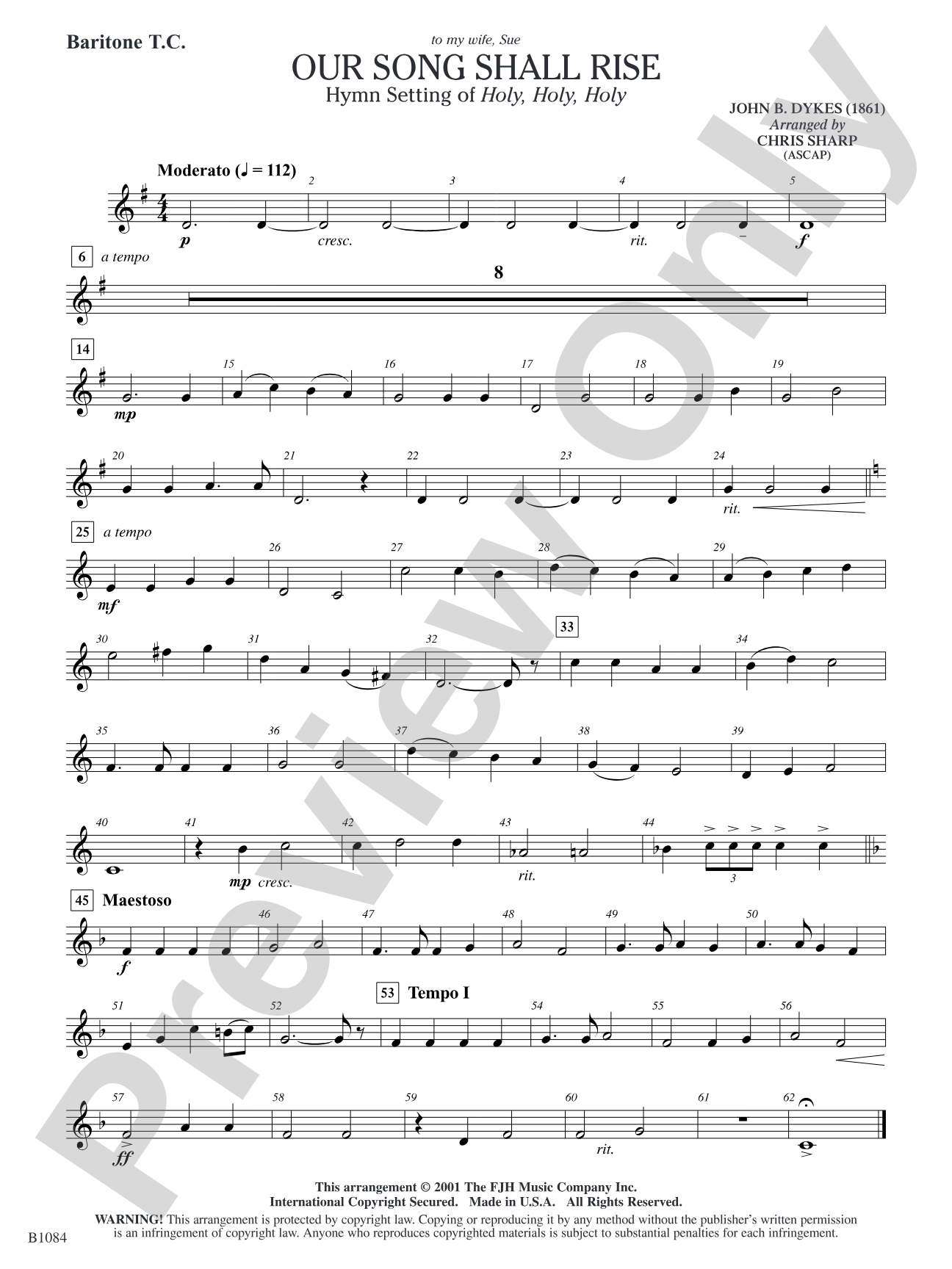 Our Song Shall Rise: Baritone T.C.